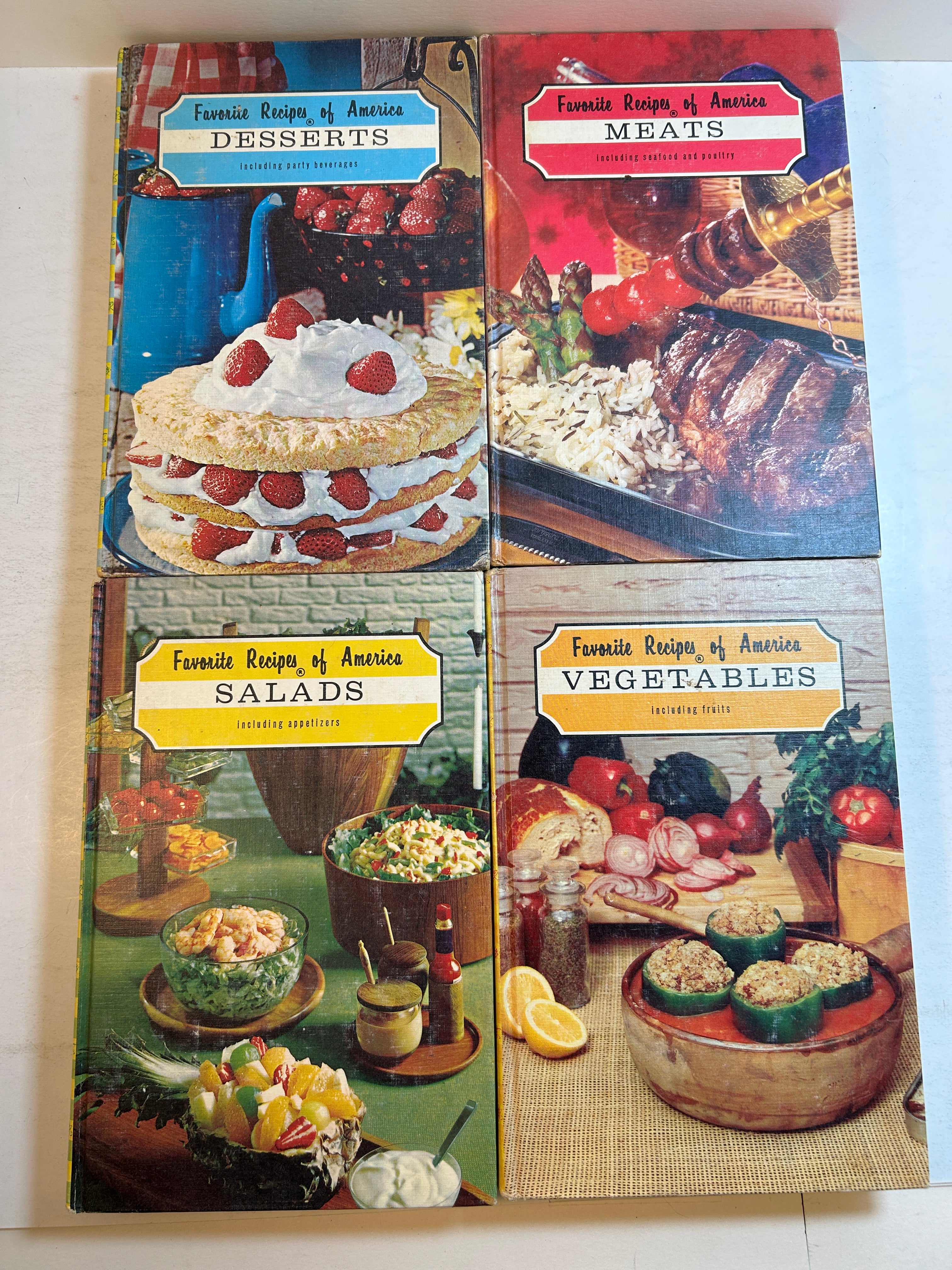 Lot of 4 Favorite Recipes of America Vintage/Kitch Cookbooks 1960s HC