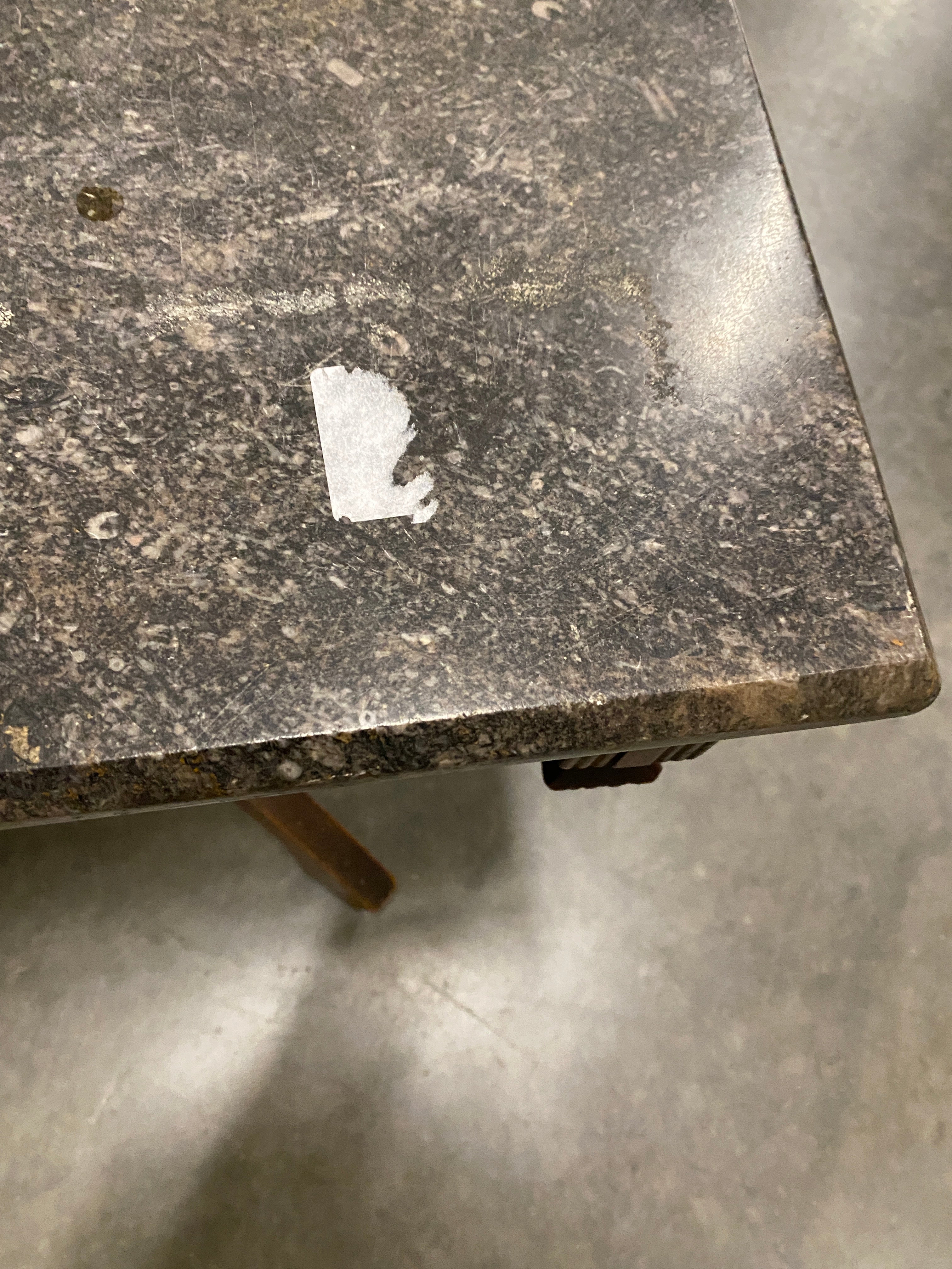 Stone Top Wooden Side Table