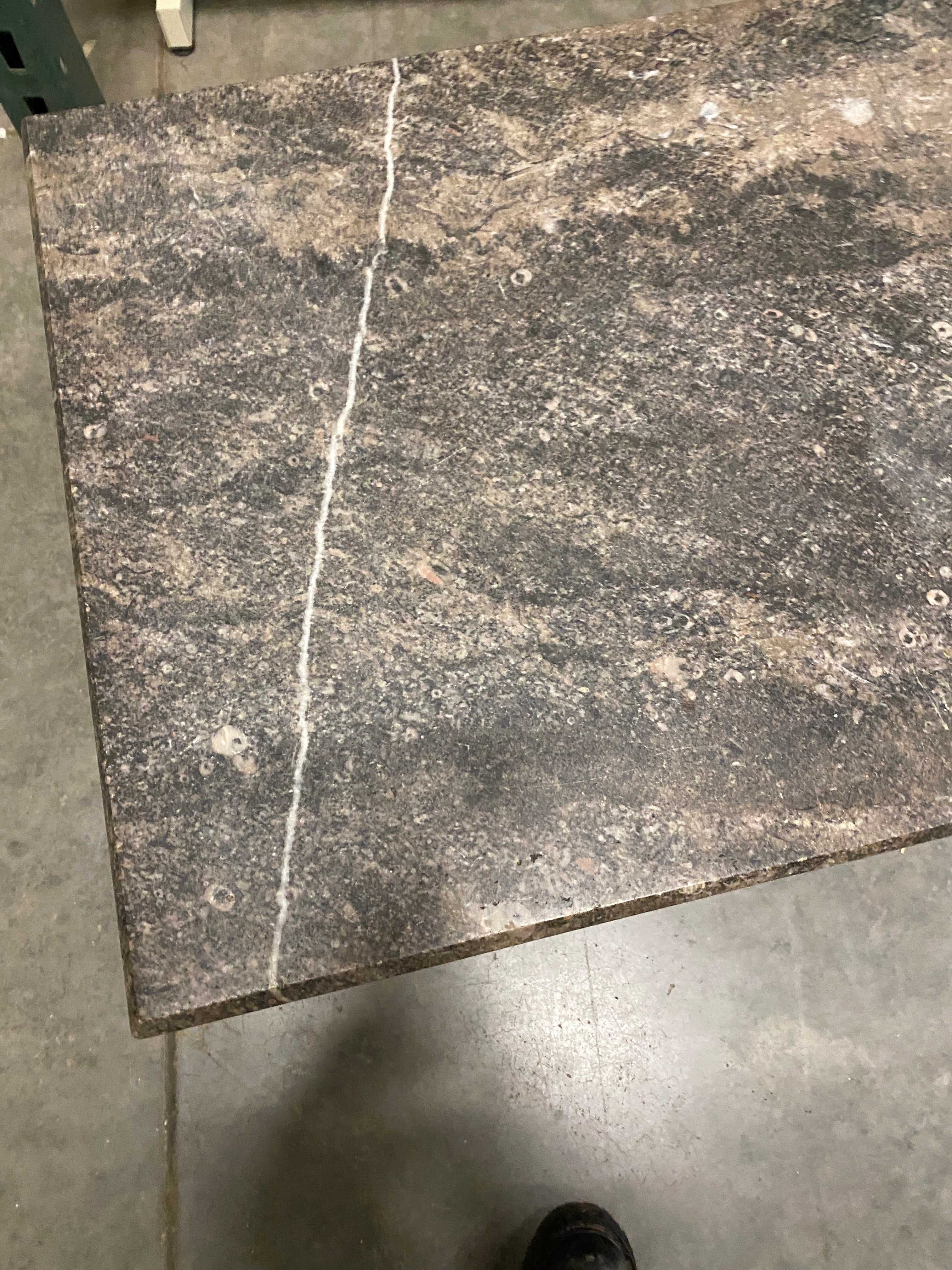 Stone Top Wooden Side Table