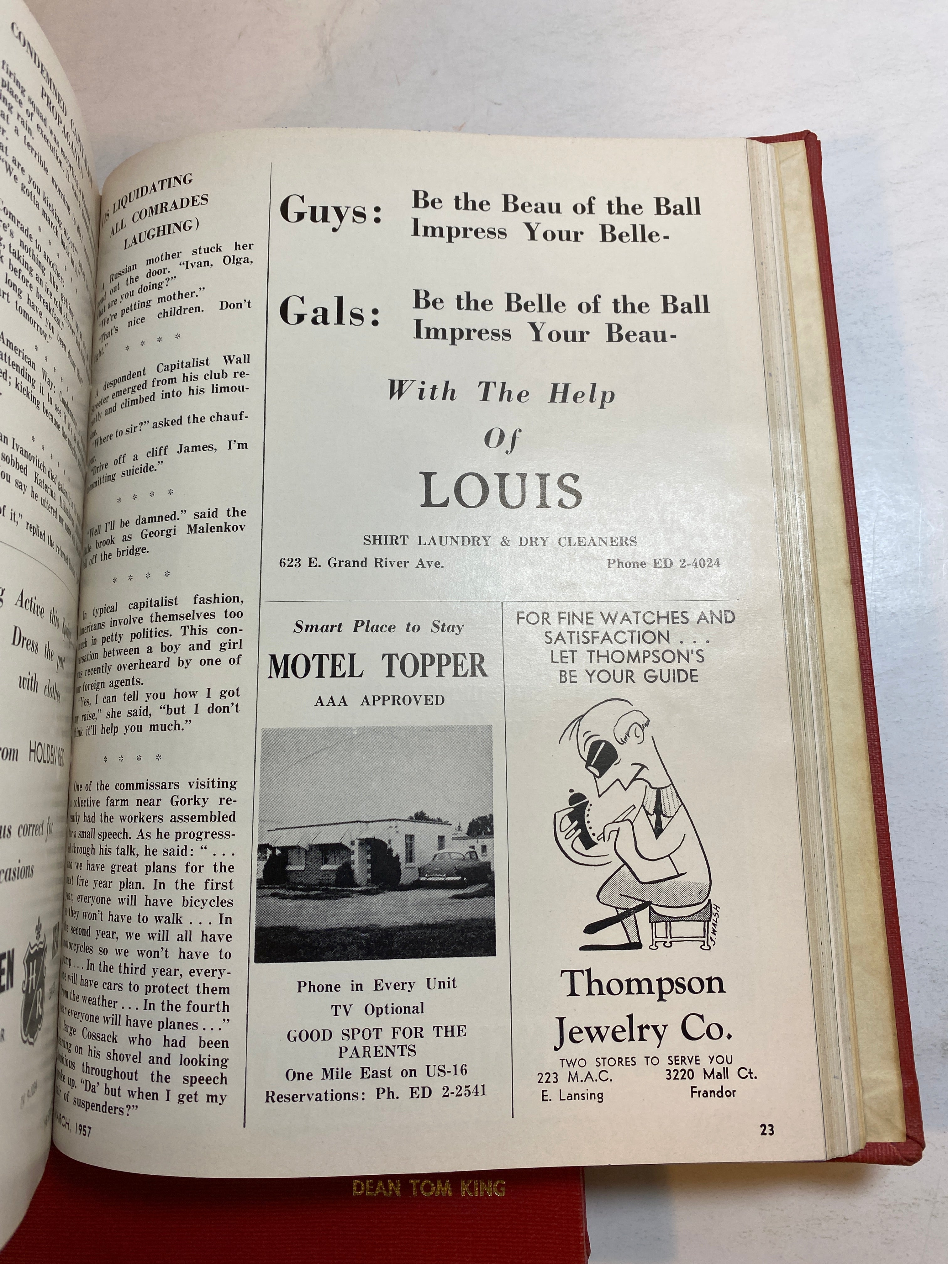 The Spartan Humor and Feature Magazine MSU Volumes 20-22 1956-1958