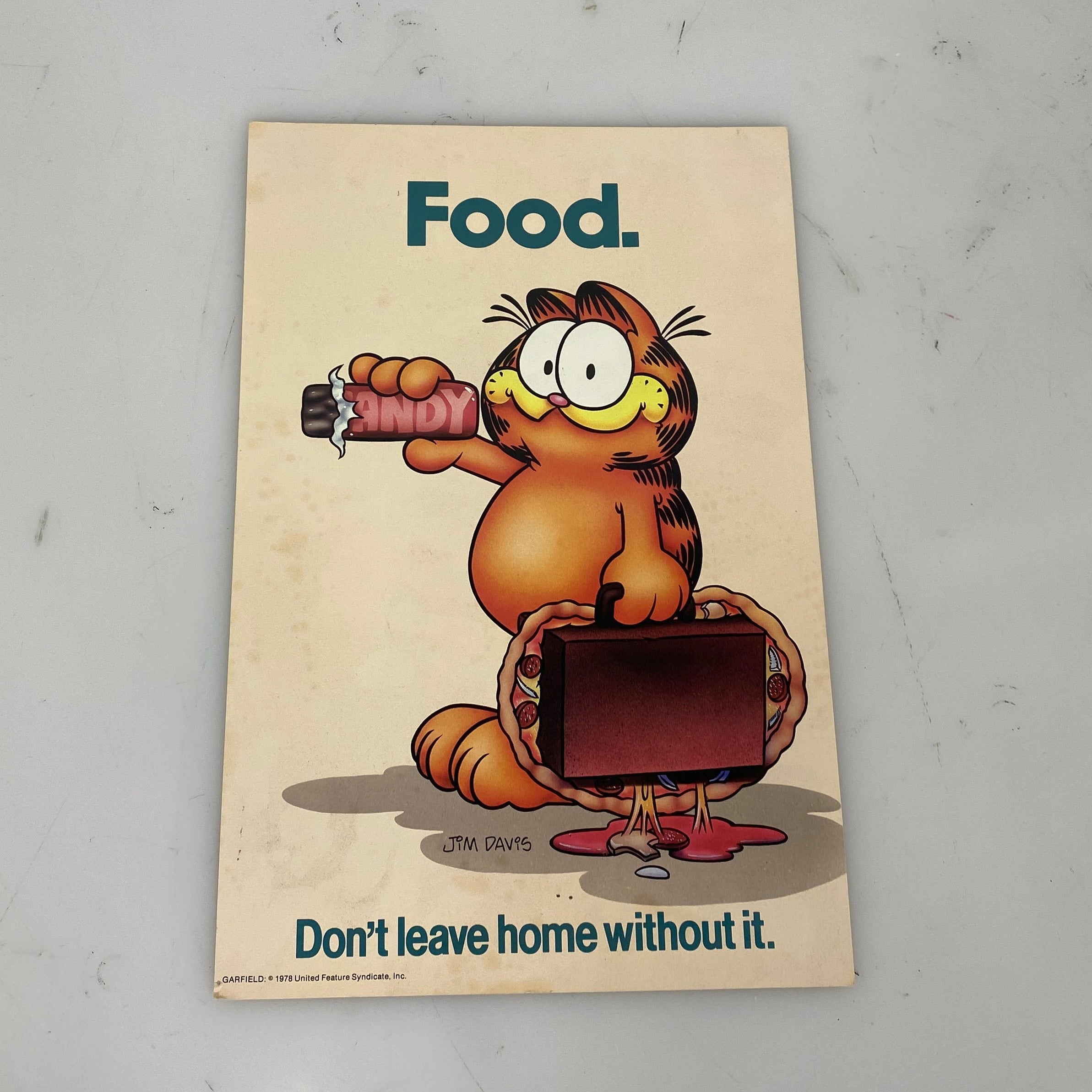 Vintage 1978 Garfield "Food. Don't Leave Home Without It." Argus Wall Poster
