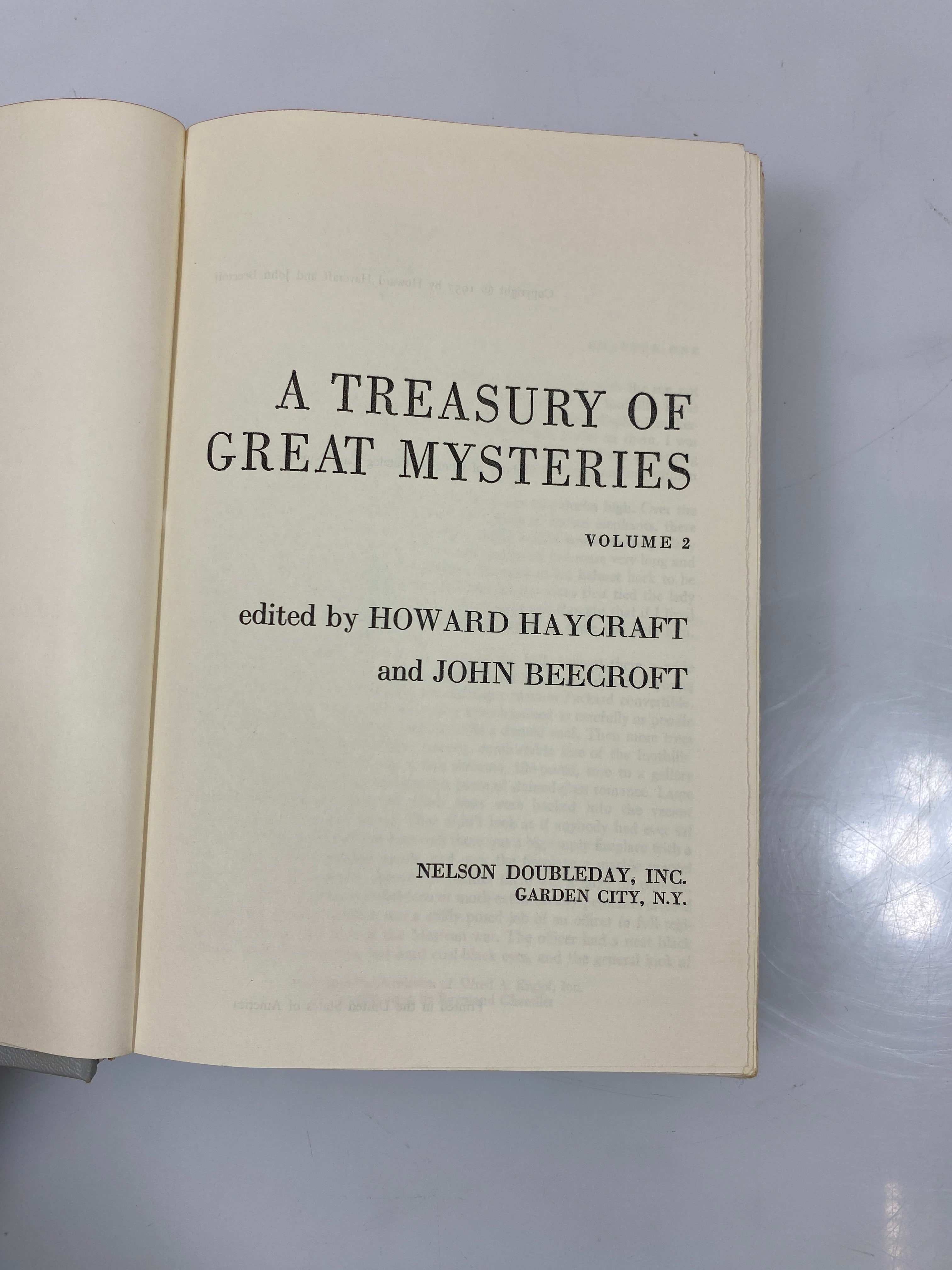 A Treasury of Great Mysteries by Haycroft/Beecroft 1957 HC
