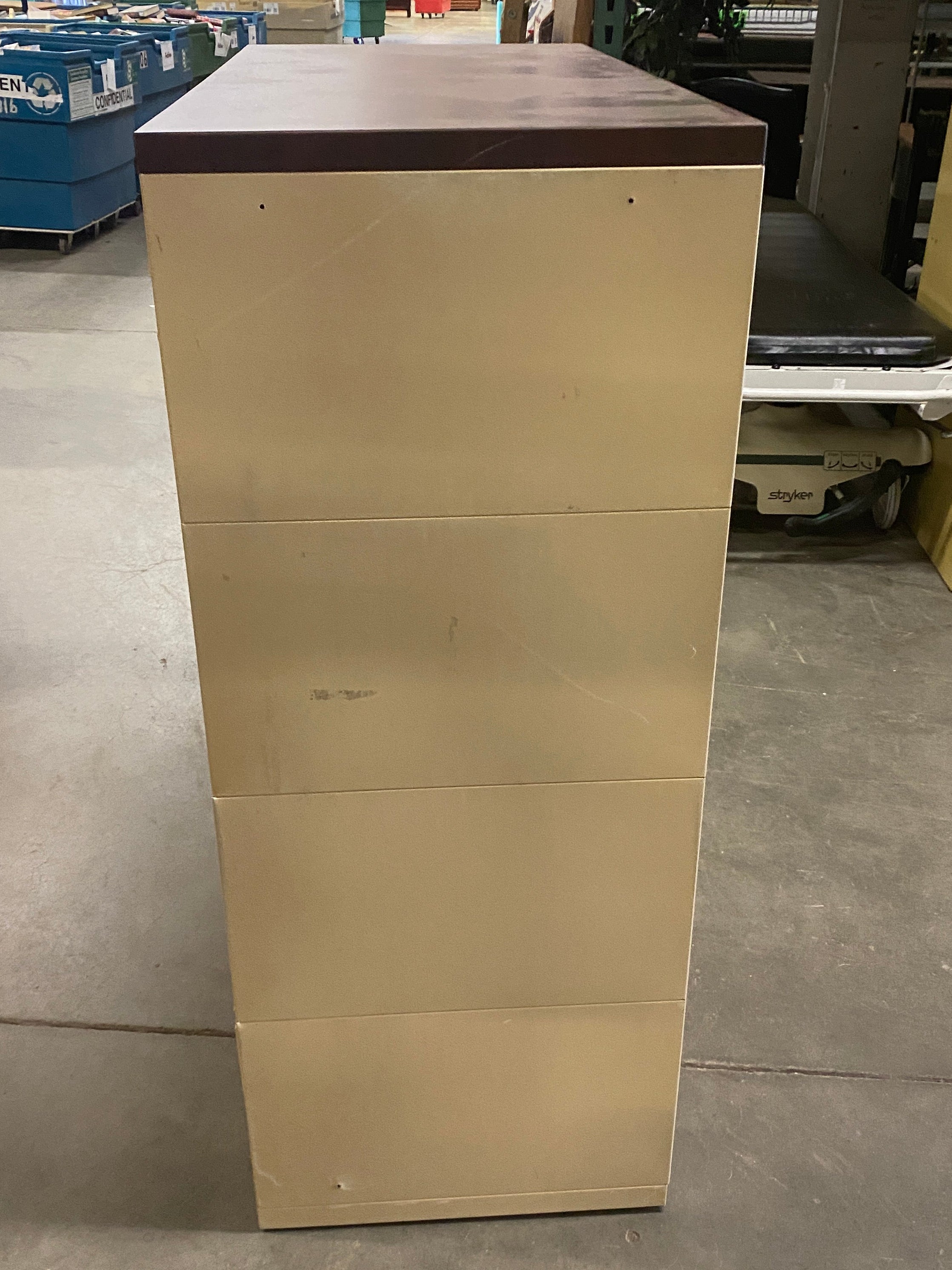 Tan Metal 4 Drawer Lateral Cabinet