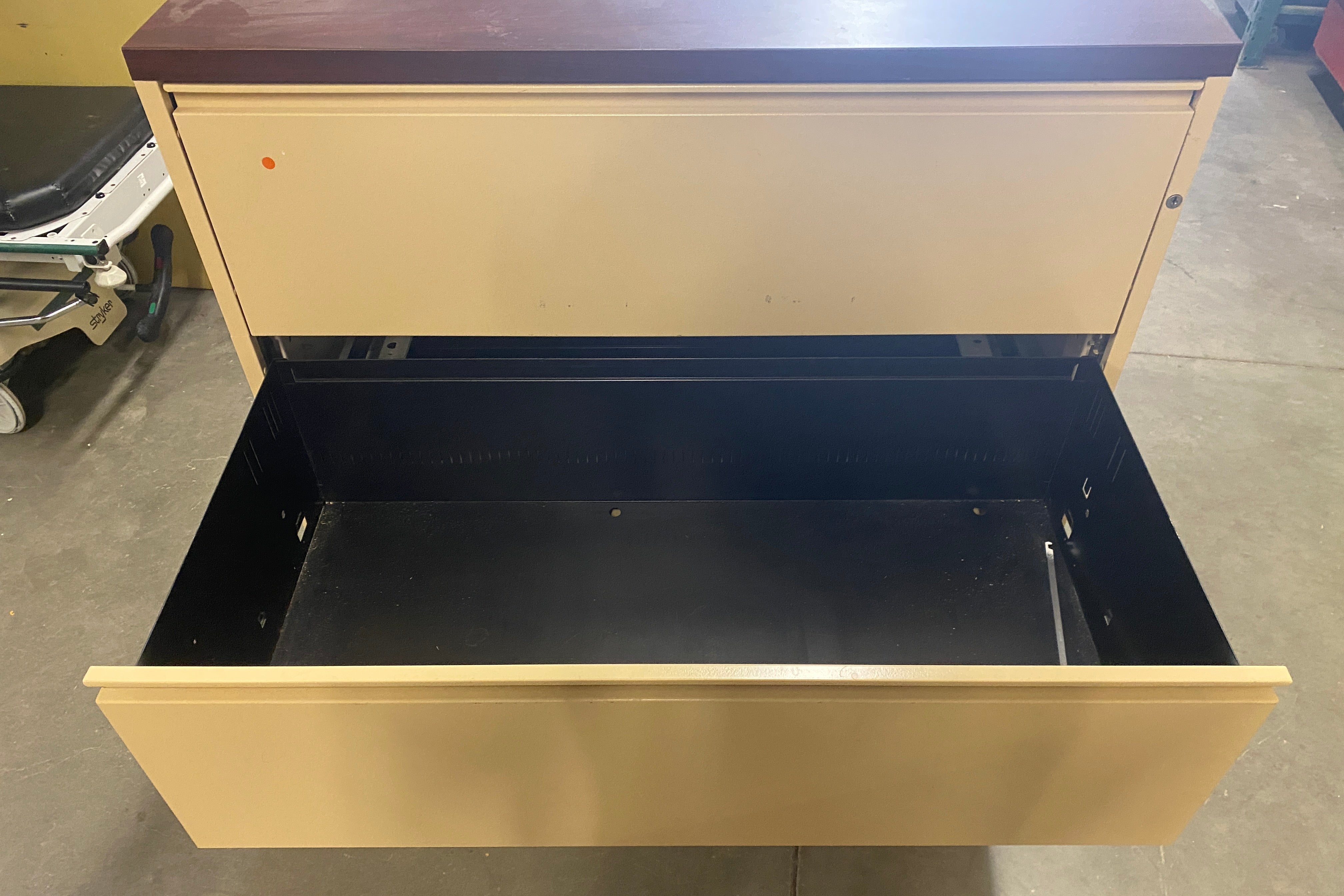 Tan Metal 4 Drawer Lateral Cabinet