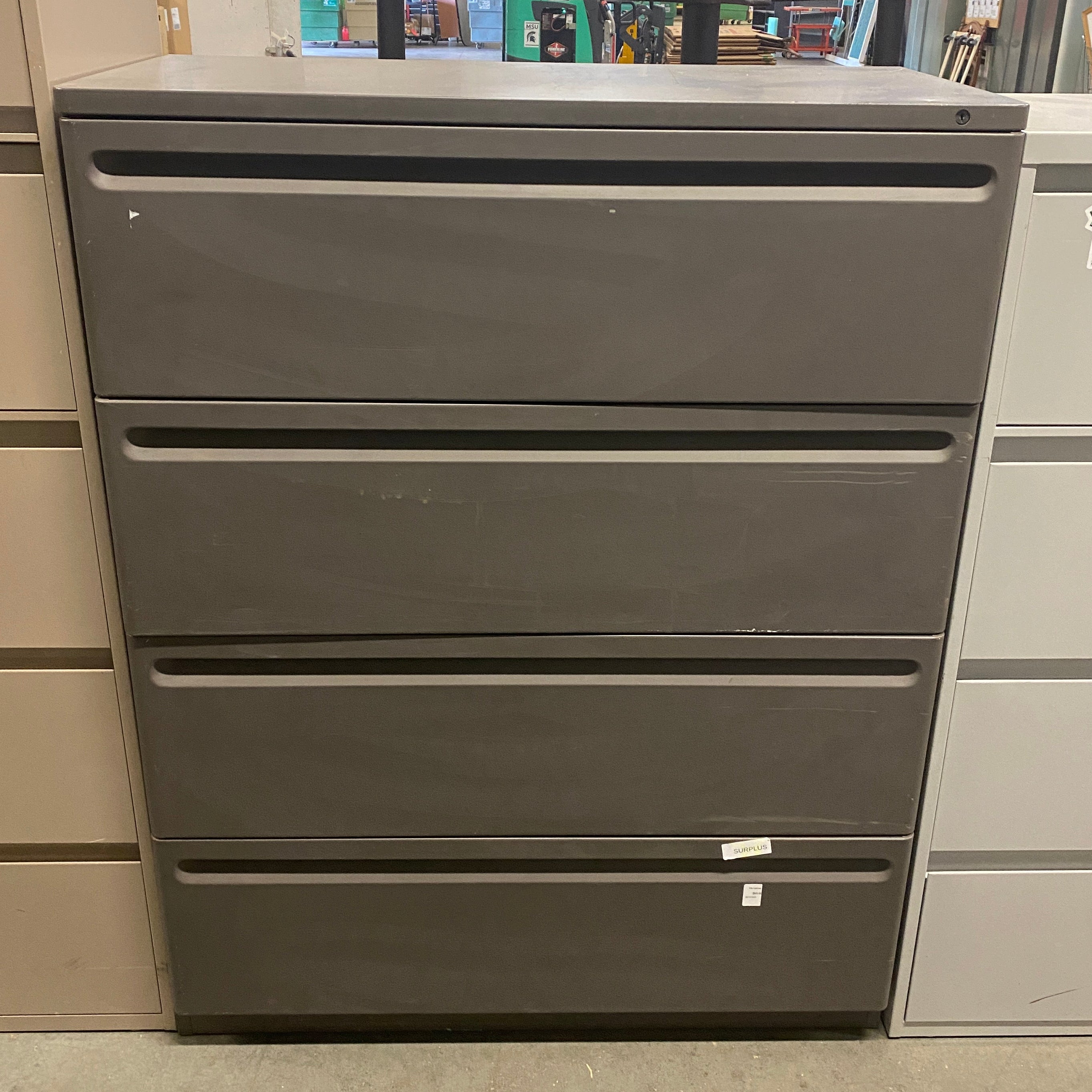 Dark Grey 4 Drawer Lateral Cabinet