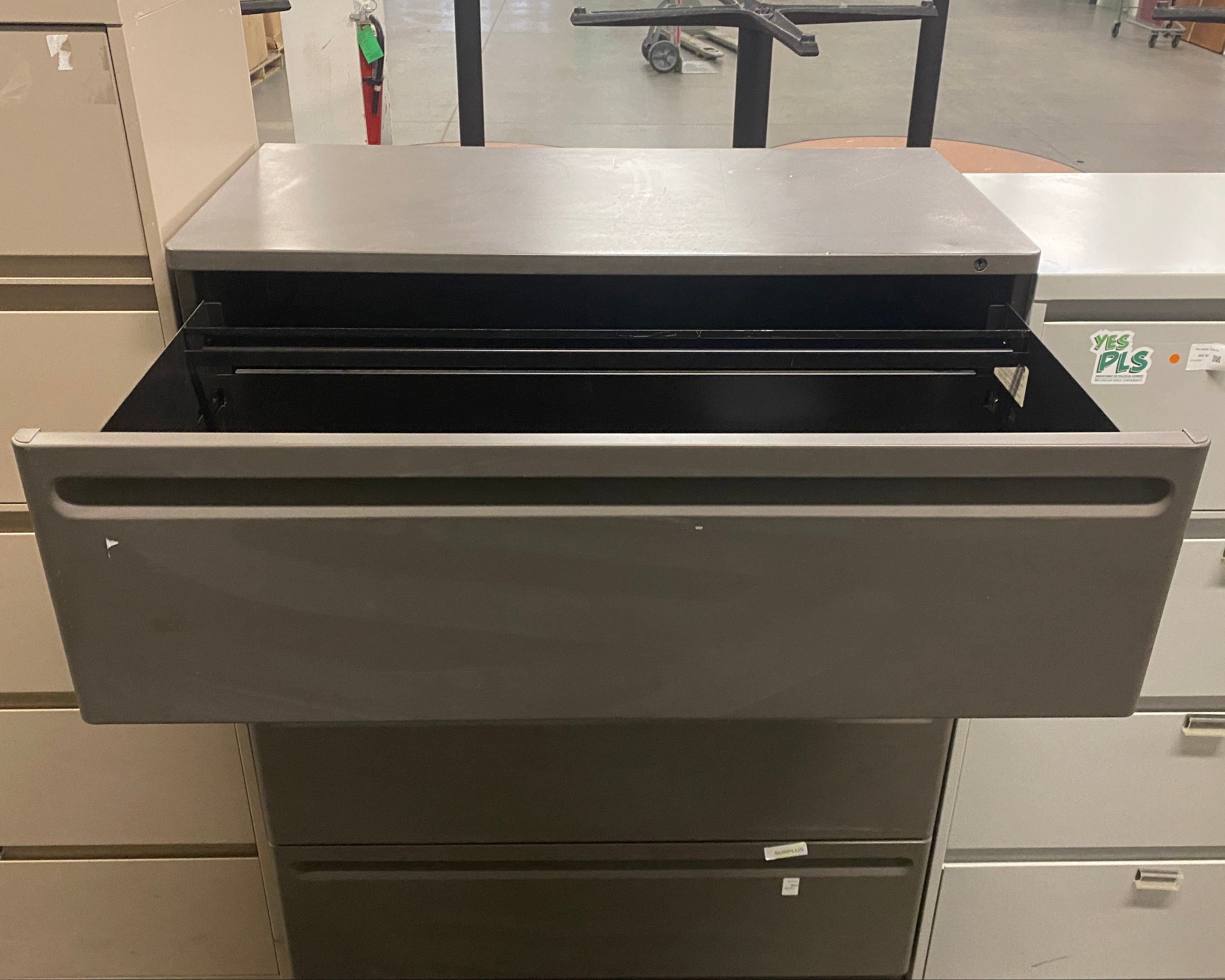 Dark Grey 4 Drawer Lateral Cabinet