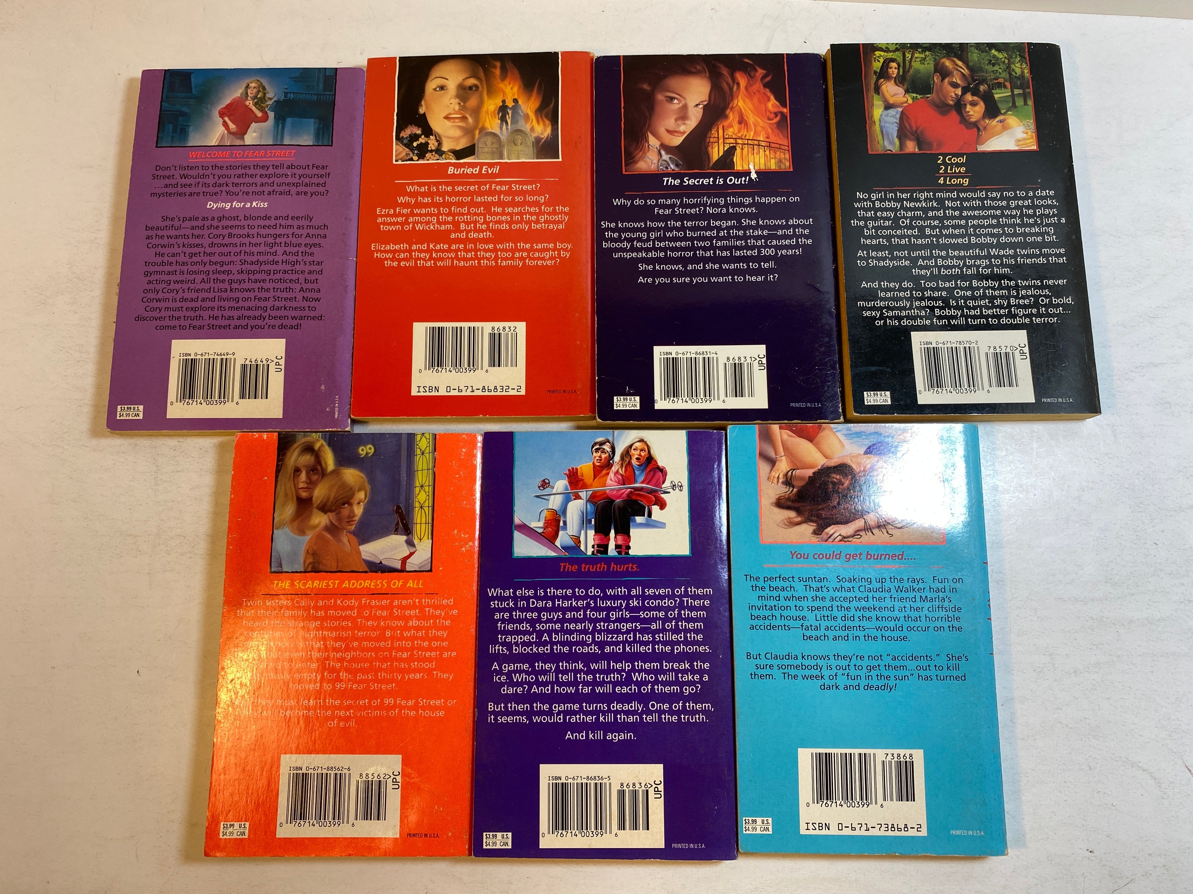 Lot of 7 Fear Street Paperbacks RL Stine 1989-1995