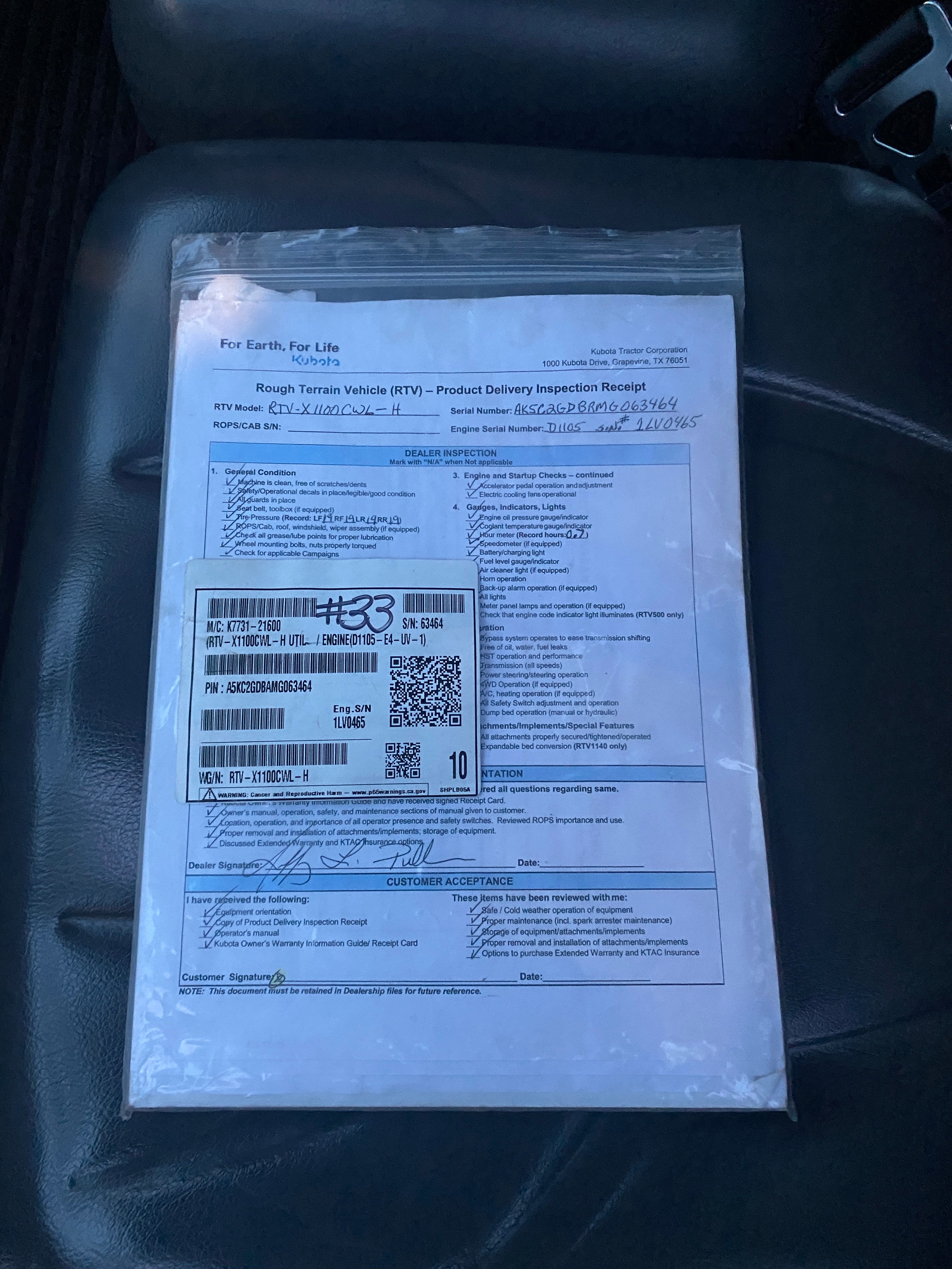 Kubota RTV-X1100C Diesel UTV