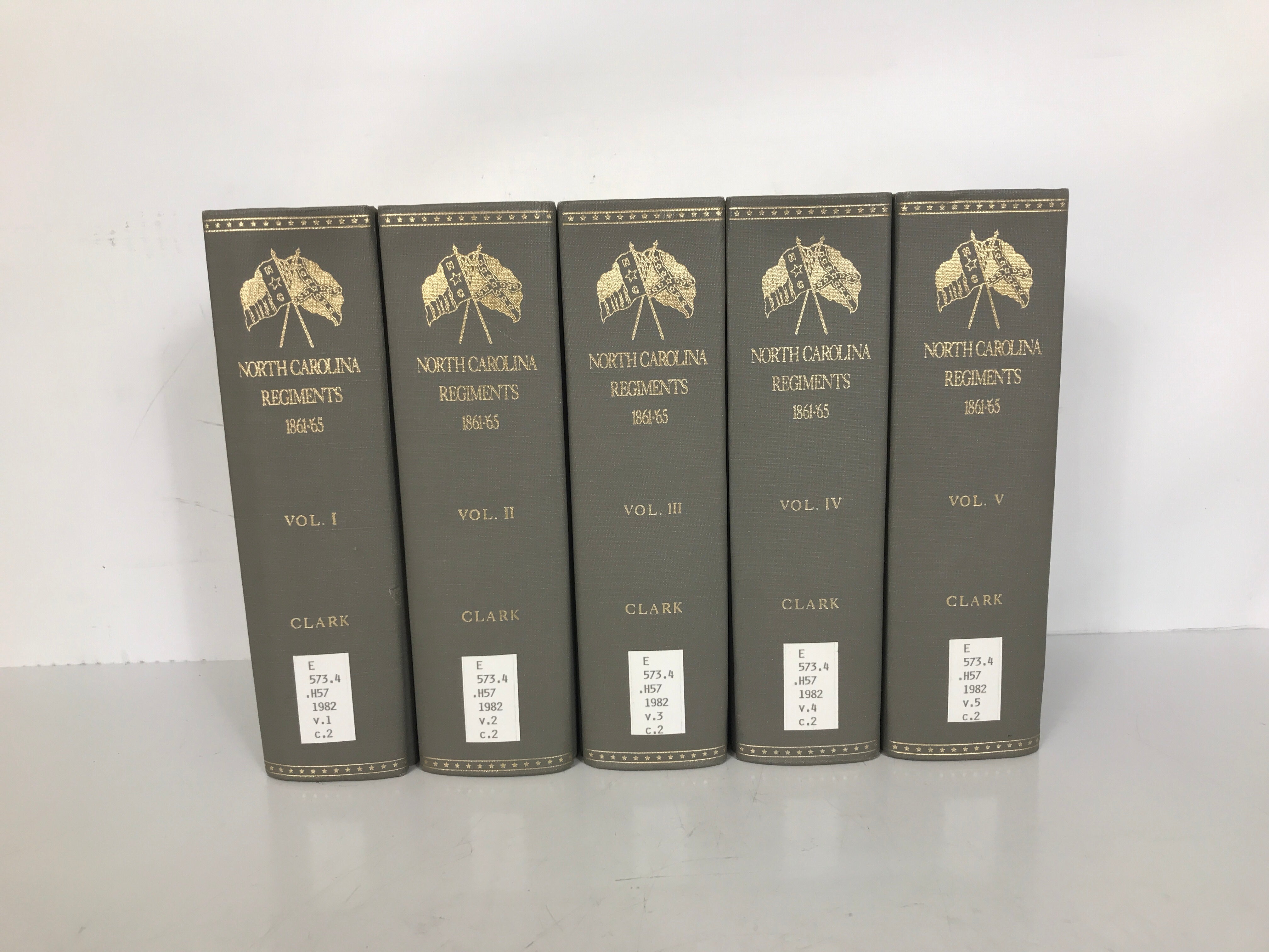 5 Vols: Regiments & Battalions from NC in the Great War 1982 Reprint HC Ex-Lib