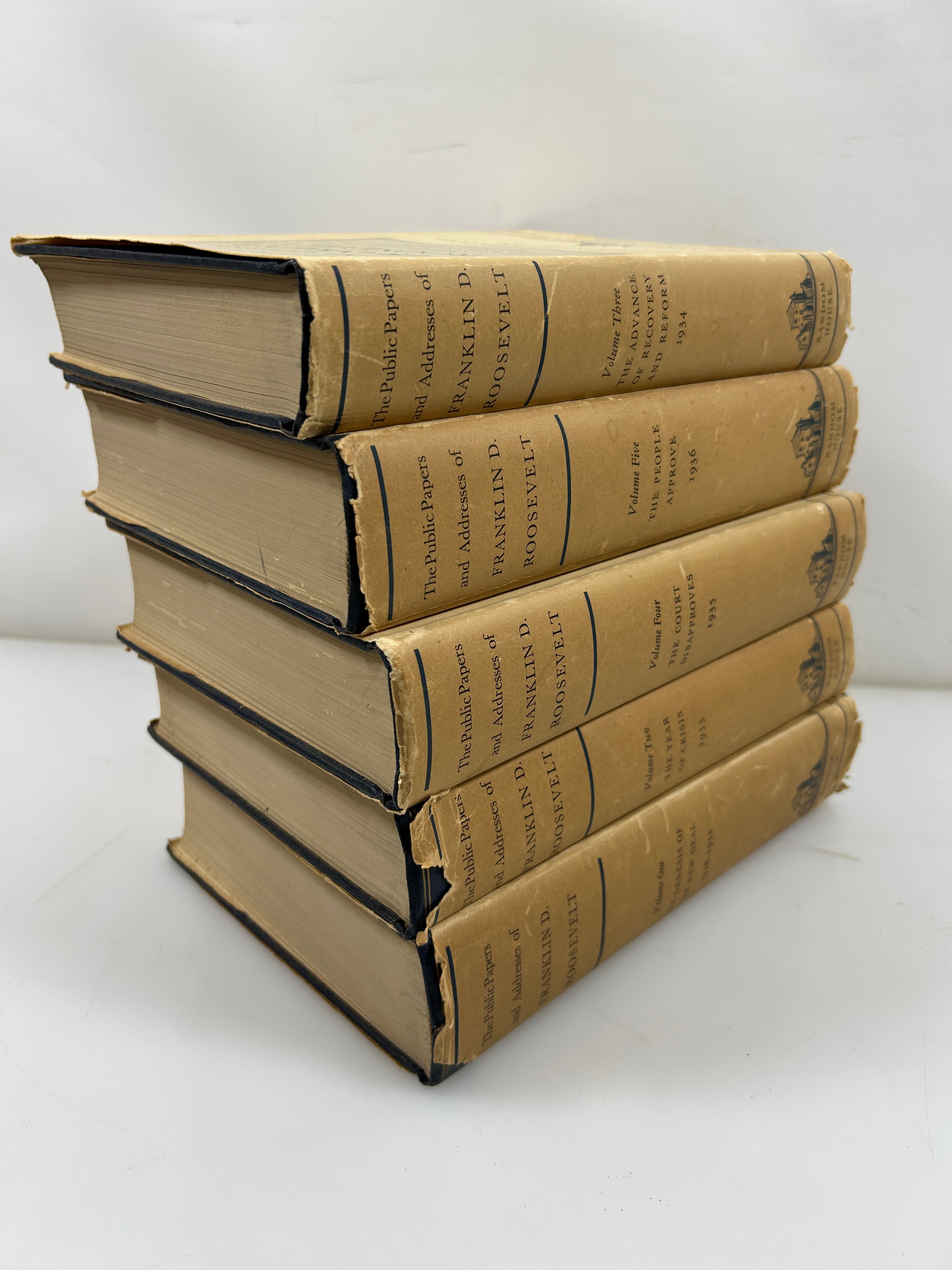 5 Vols The Public Papers & Addresses of FDR by Samuel I Rosenman 1938