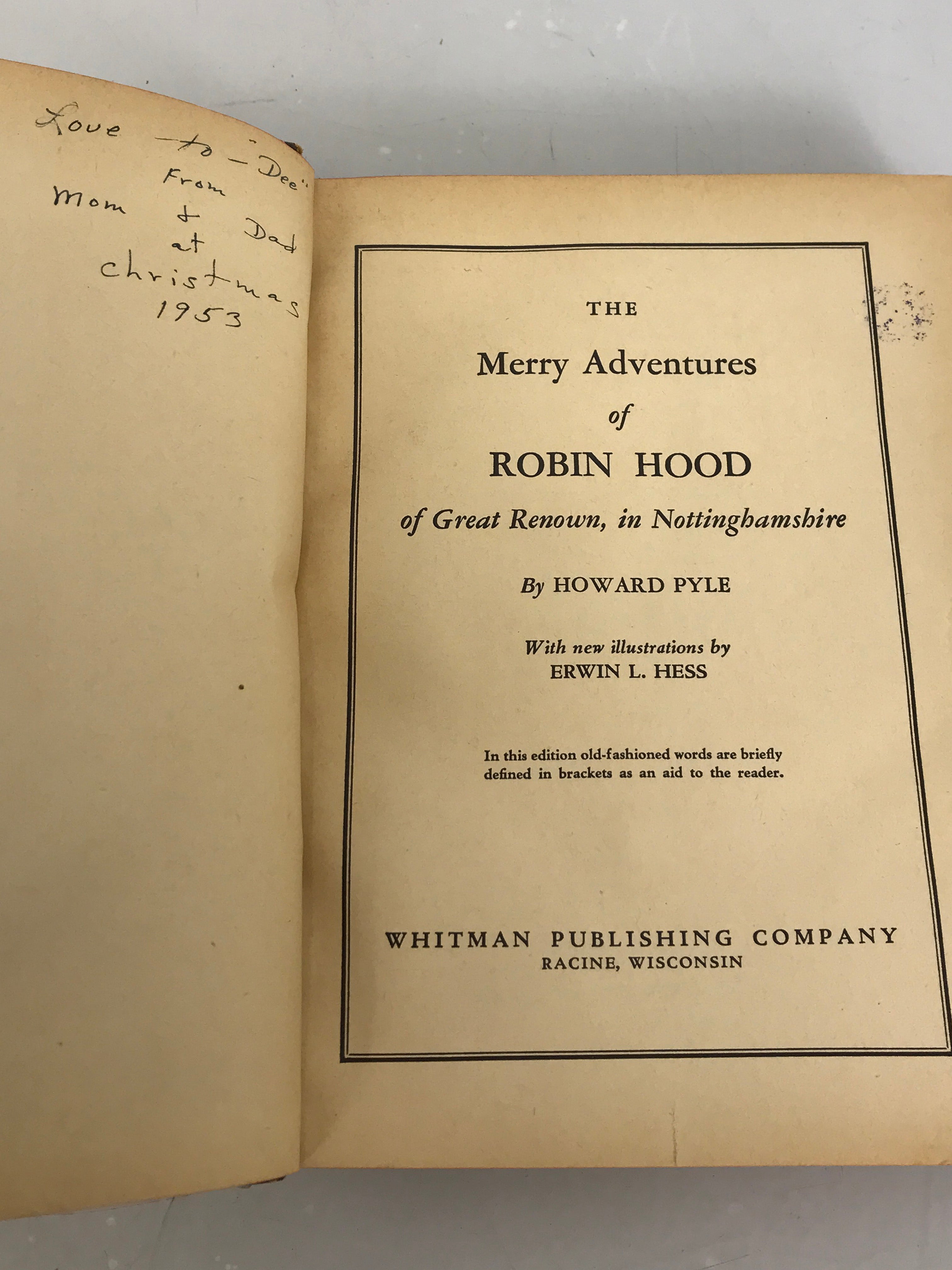 The Merry Adventures of Robin Hood by Howard Pyle Whitman Publishing 1940 HC