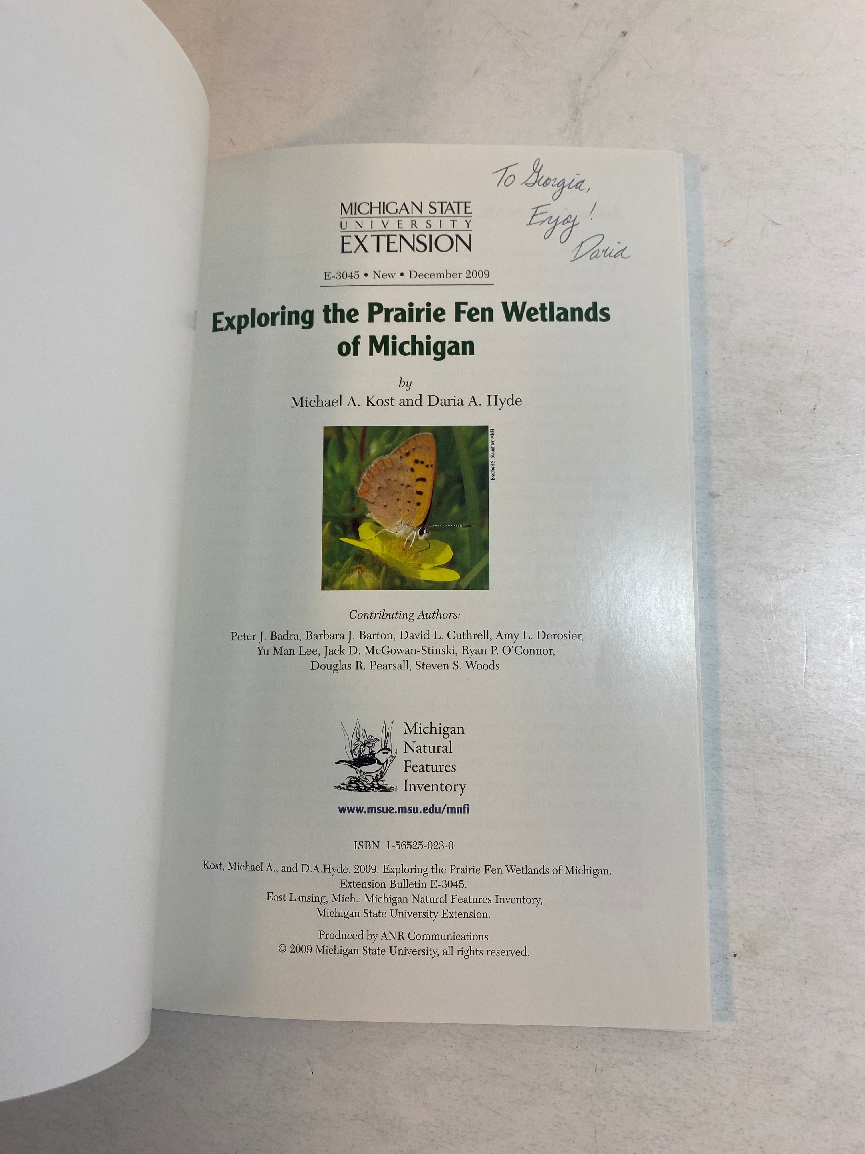 Exploring the Prairie Fen Wetlands of Michigan 2009 SC *Signed*