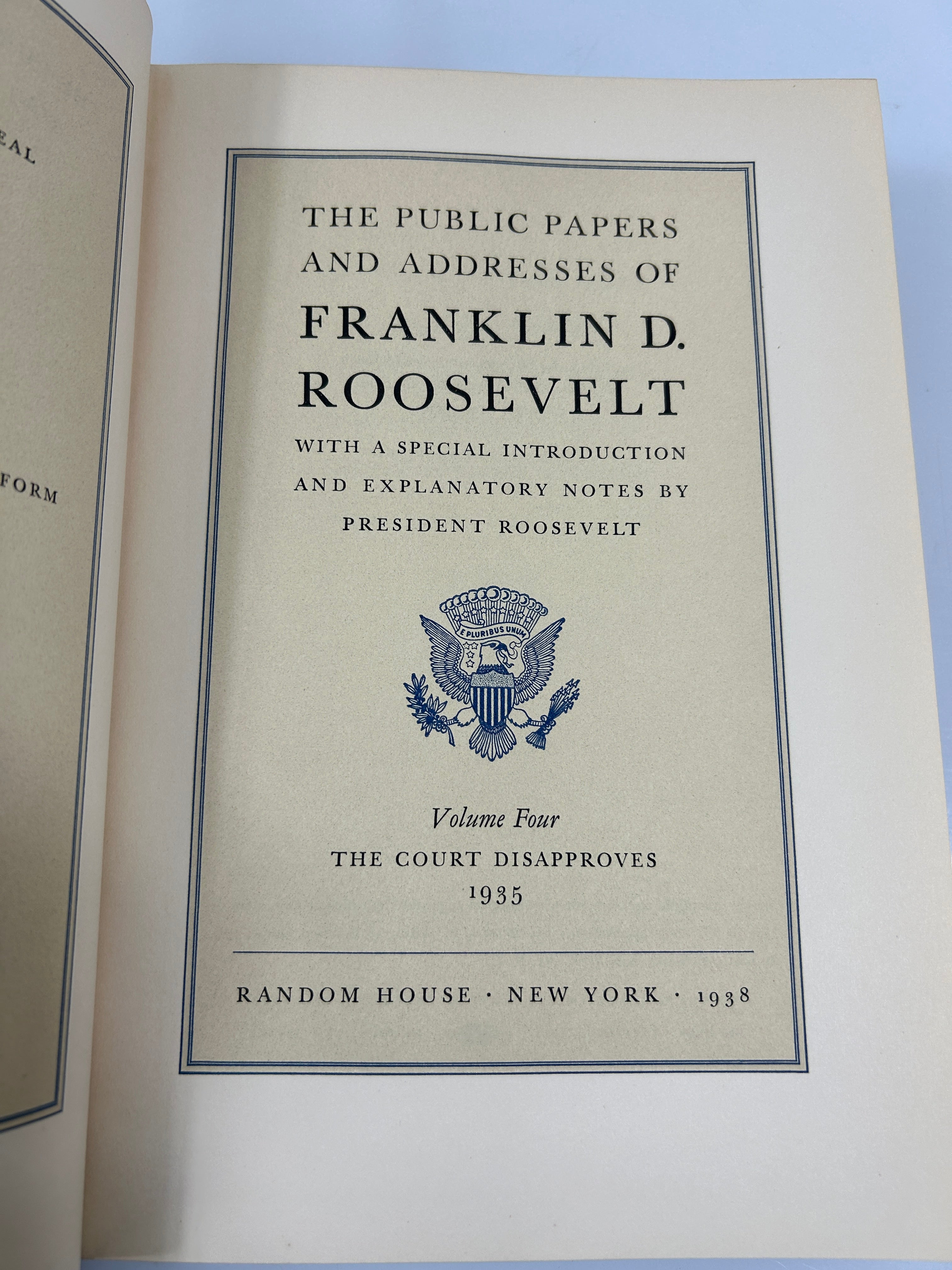 5 Vols The Public Papers & Addresses of FDR by Samuel I Rosenman 1938