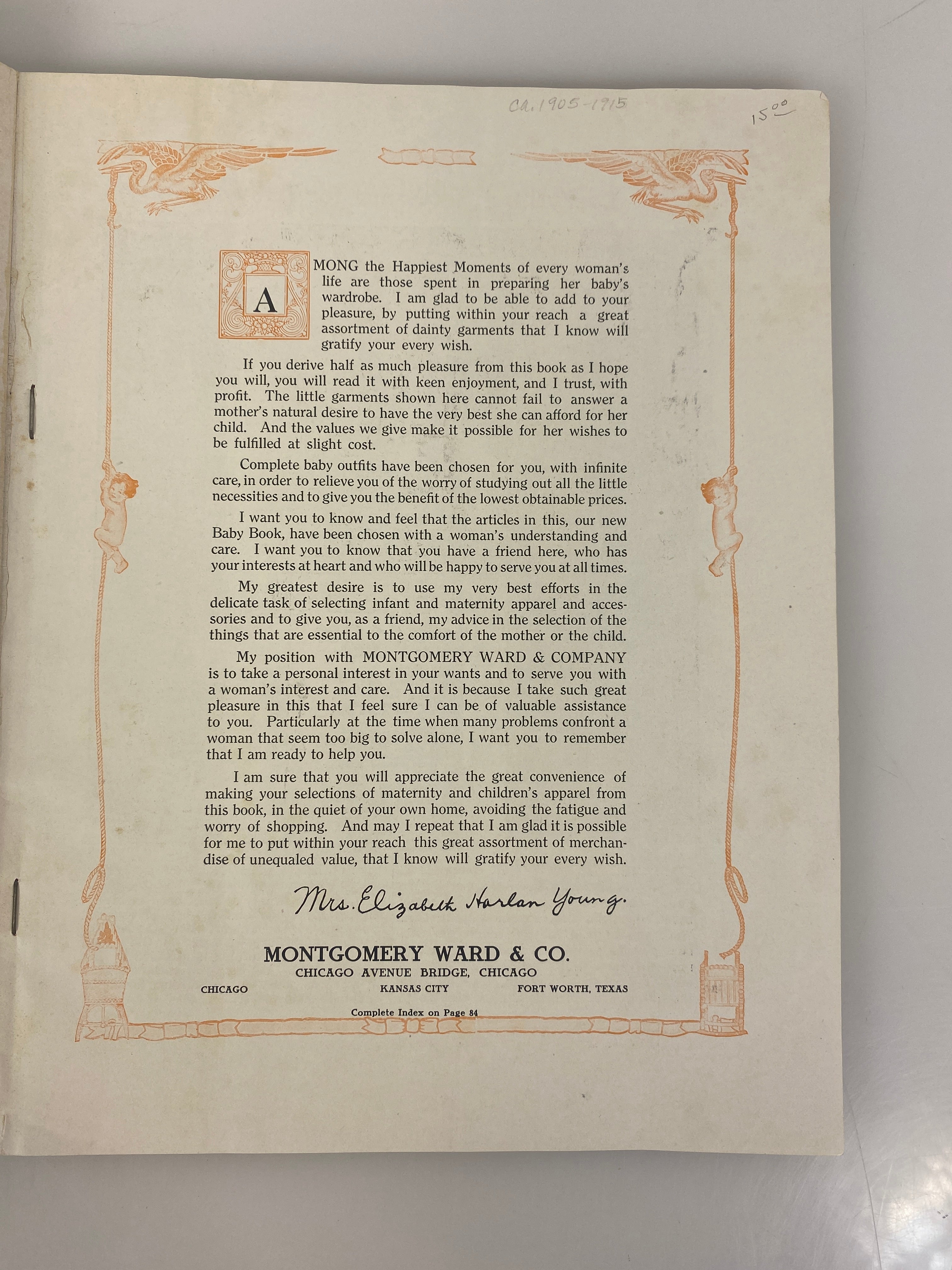 Montgomery Ward Baby Book vintage catalog 1900s-1910s