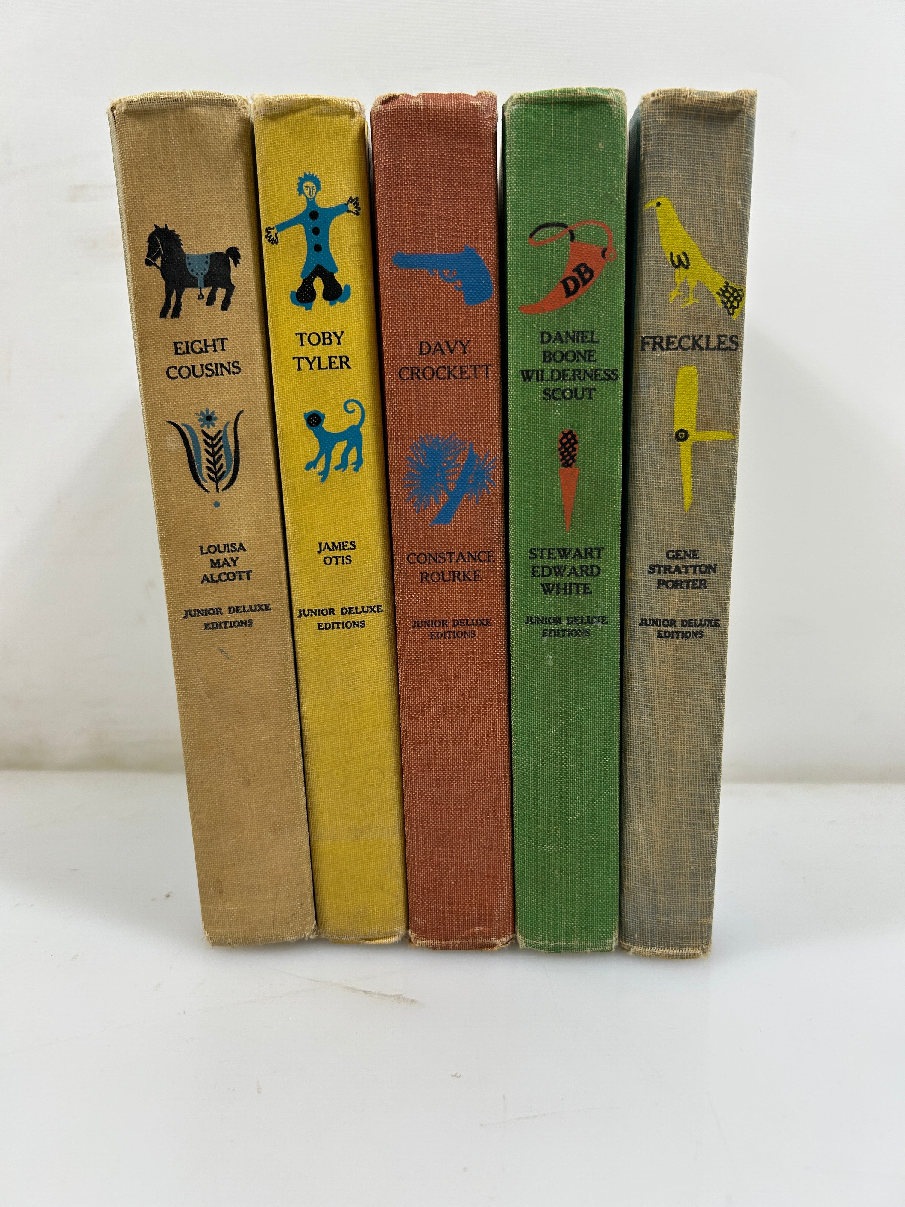Lot of 5 Junior Deluxe Ed: Children's Classics Doubleday Illustrations 1956-58