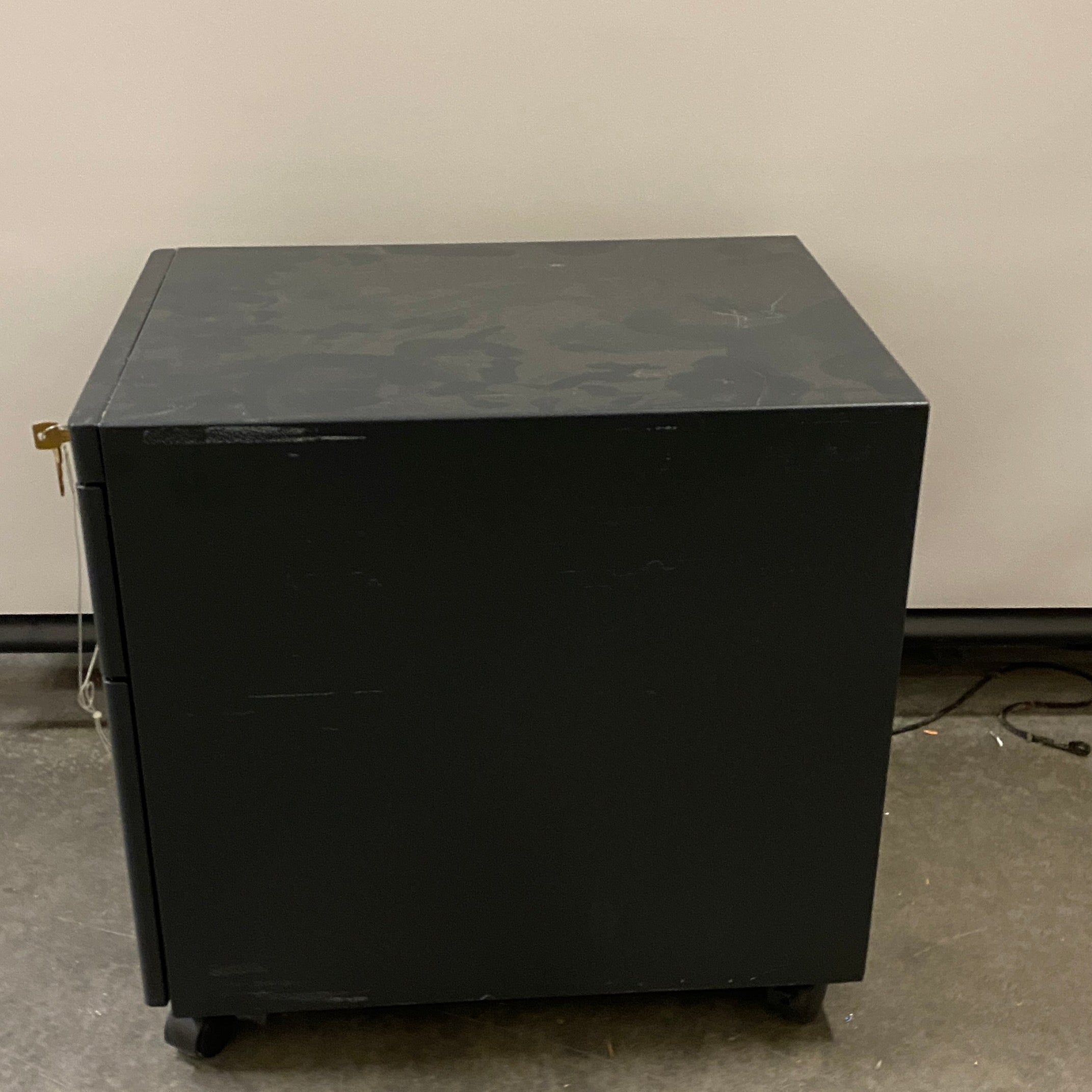 Steel 2-Drawer Mobile File Cabinet with Lock & Key – Navy Blue Filing Cabinet