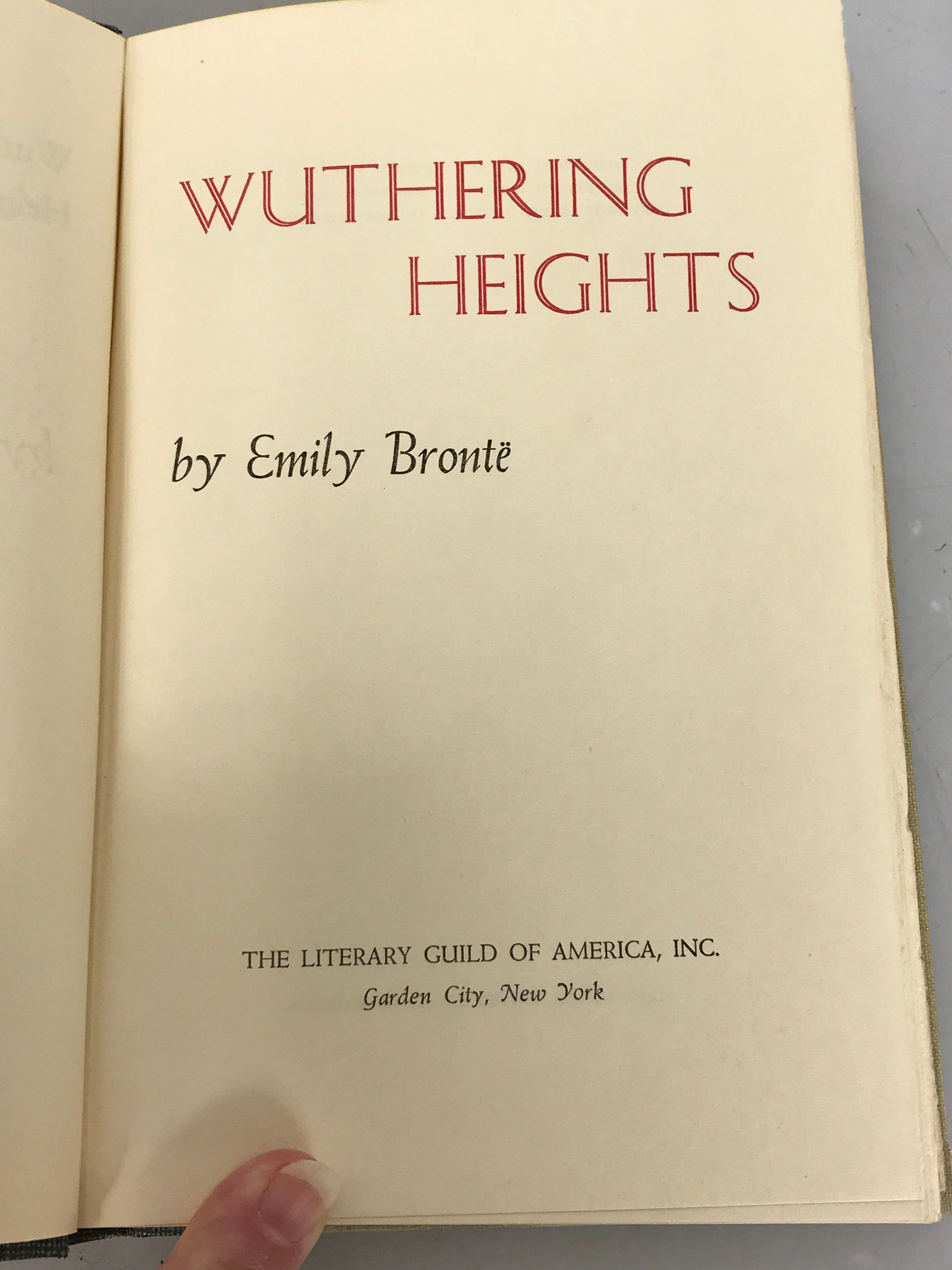 Wuthering Heights by Emily Bronte The Literary Guild of America HC