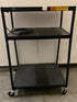 Dynastar 3-Tier Rolling AV Utility Cart Black w/ Cable Management & Locking Casters
