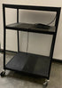 Dynastar 3-Tier Rolling AV Utility Cart Black w/ Cable Management & Locking Casters