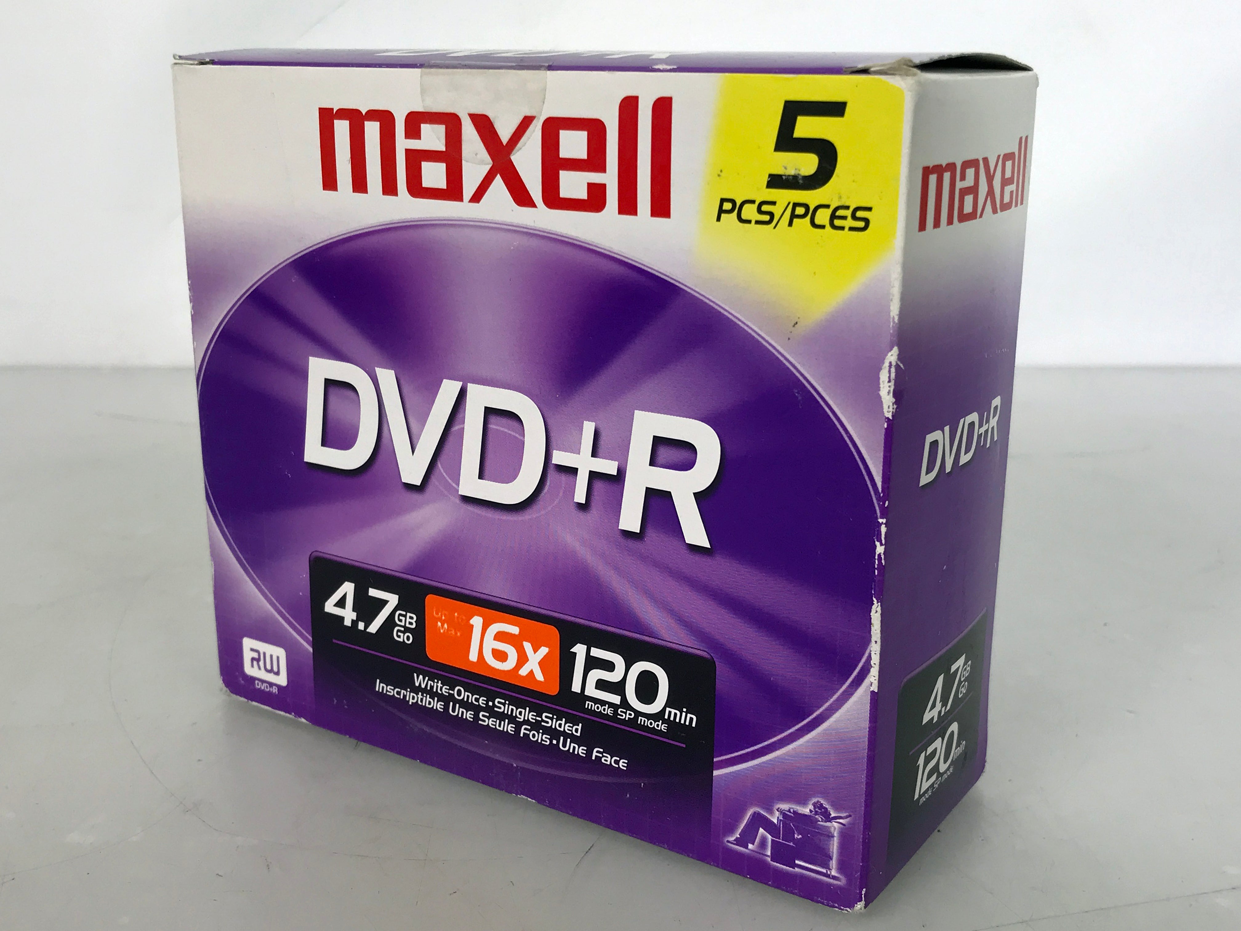 Maxell 4.7GB 120min DVD+R, 5-Pack