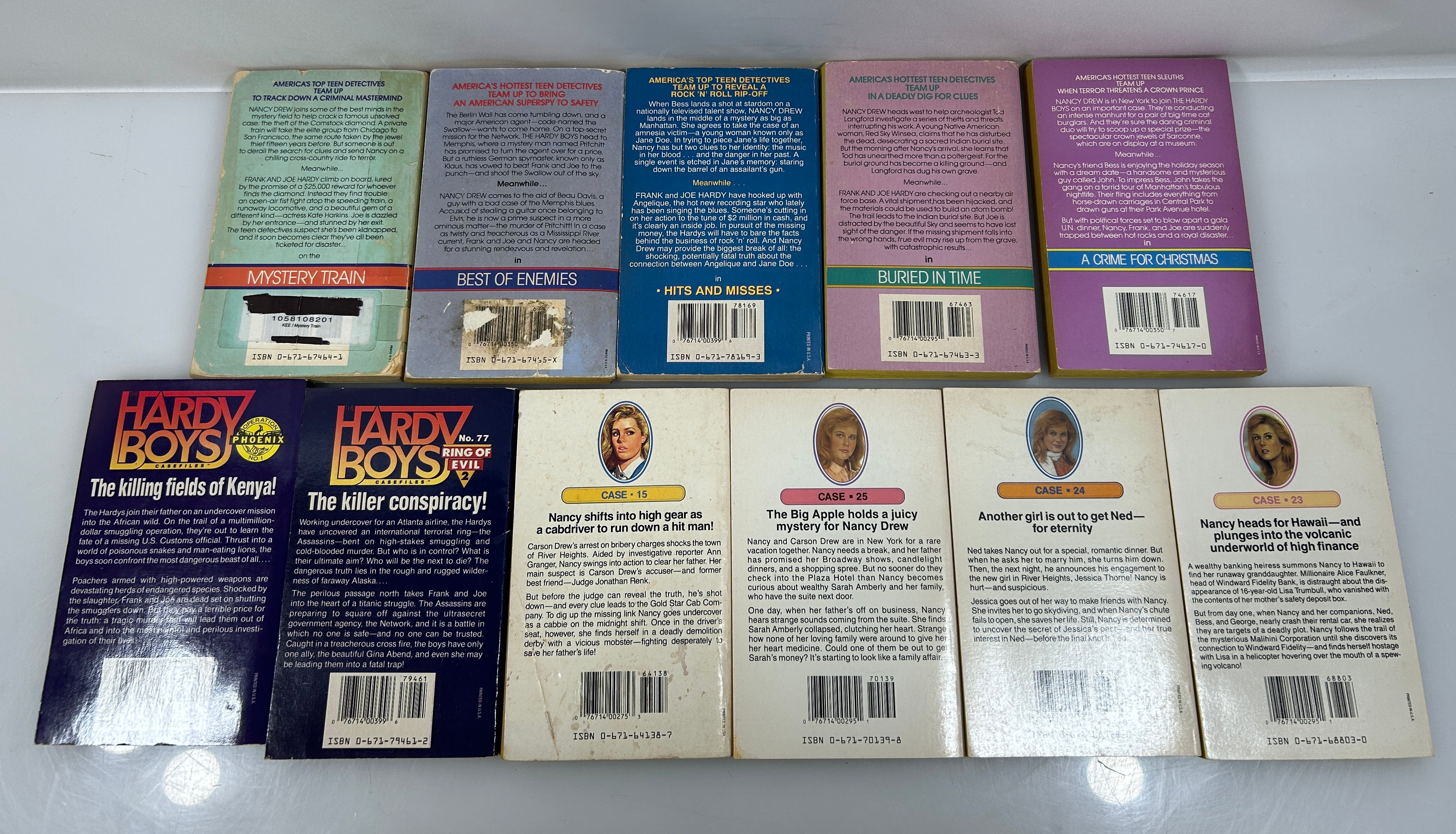 Lot of 11 Vintage 80-90s 2-Hardy Boys /4-Nancy Drew & 5-HB/ND Super Mysteries PB