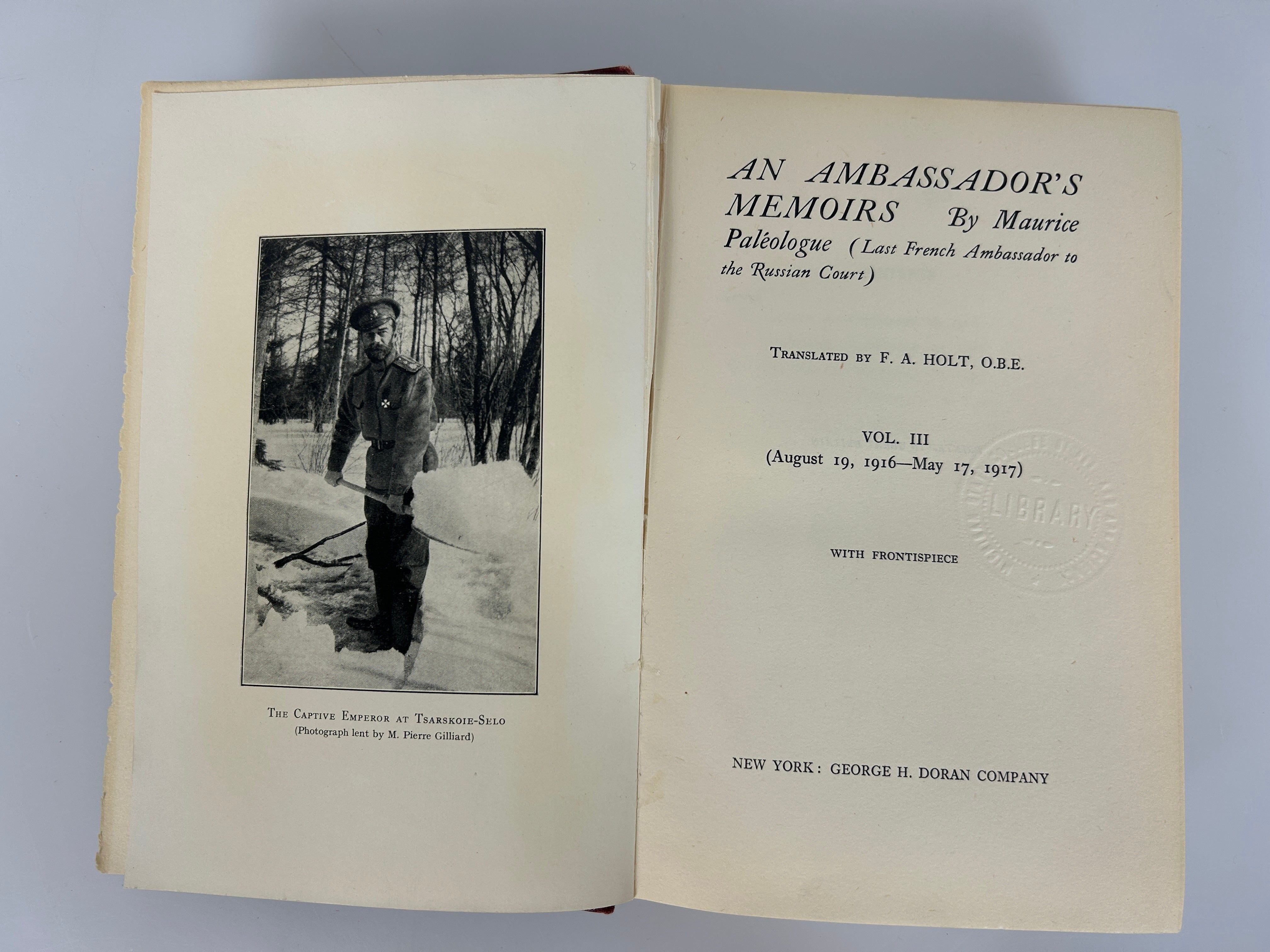 3 Volumes: An Ambassador's Memoirs (of the Russian Court)  Ex-Library HC