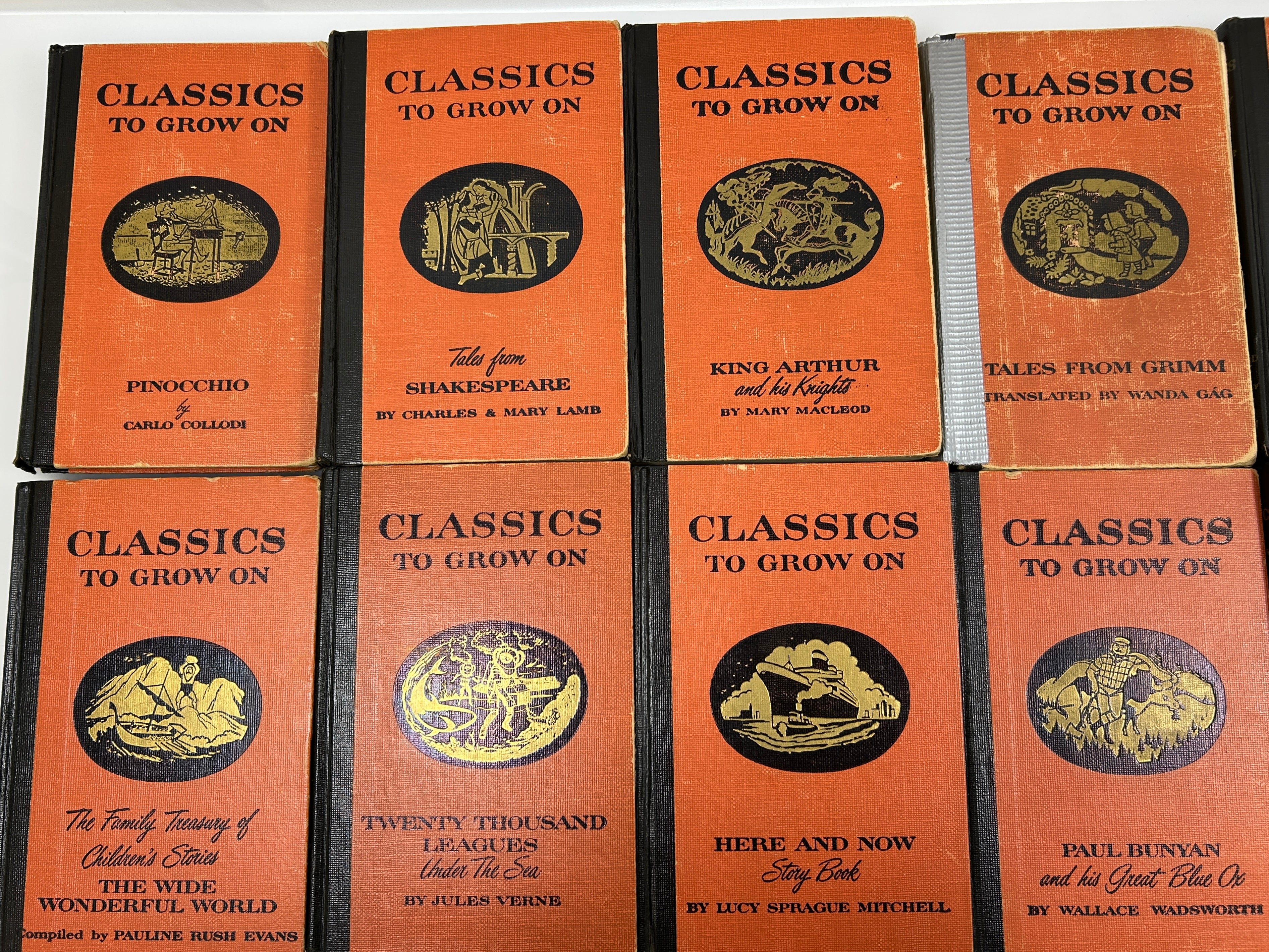 Lot of 14 Vtg Classics to Grow On 1926-56 incl Cooper/Verne/Carroll/Kipling HC