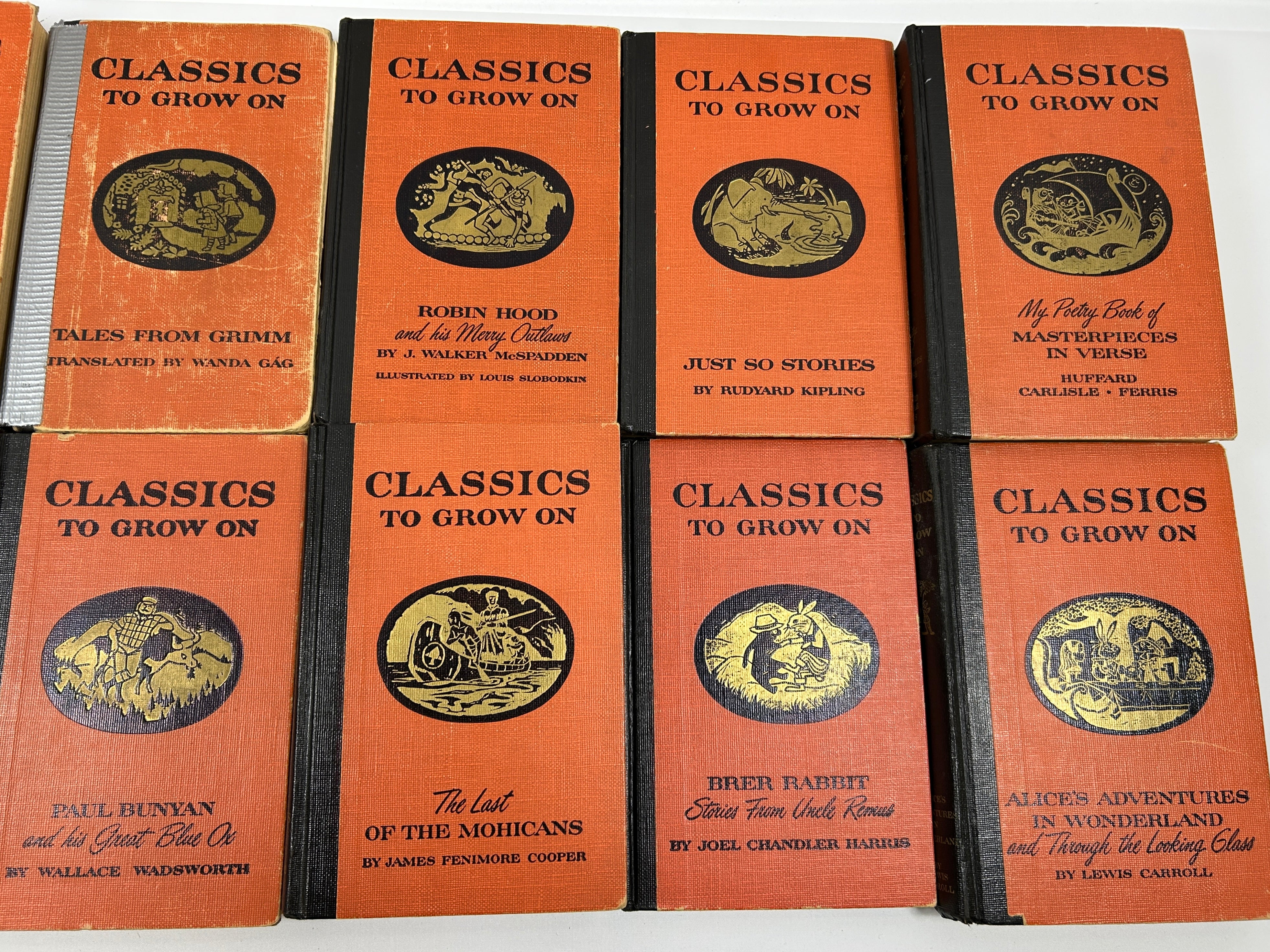 Lot of 14 Vtg Classics to Grow On 1926-56 incl Cooper/Verne/Carroll/Kipling HC
