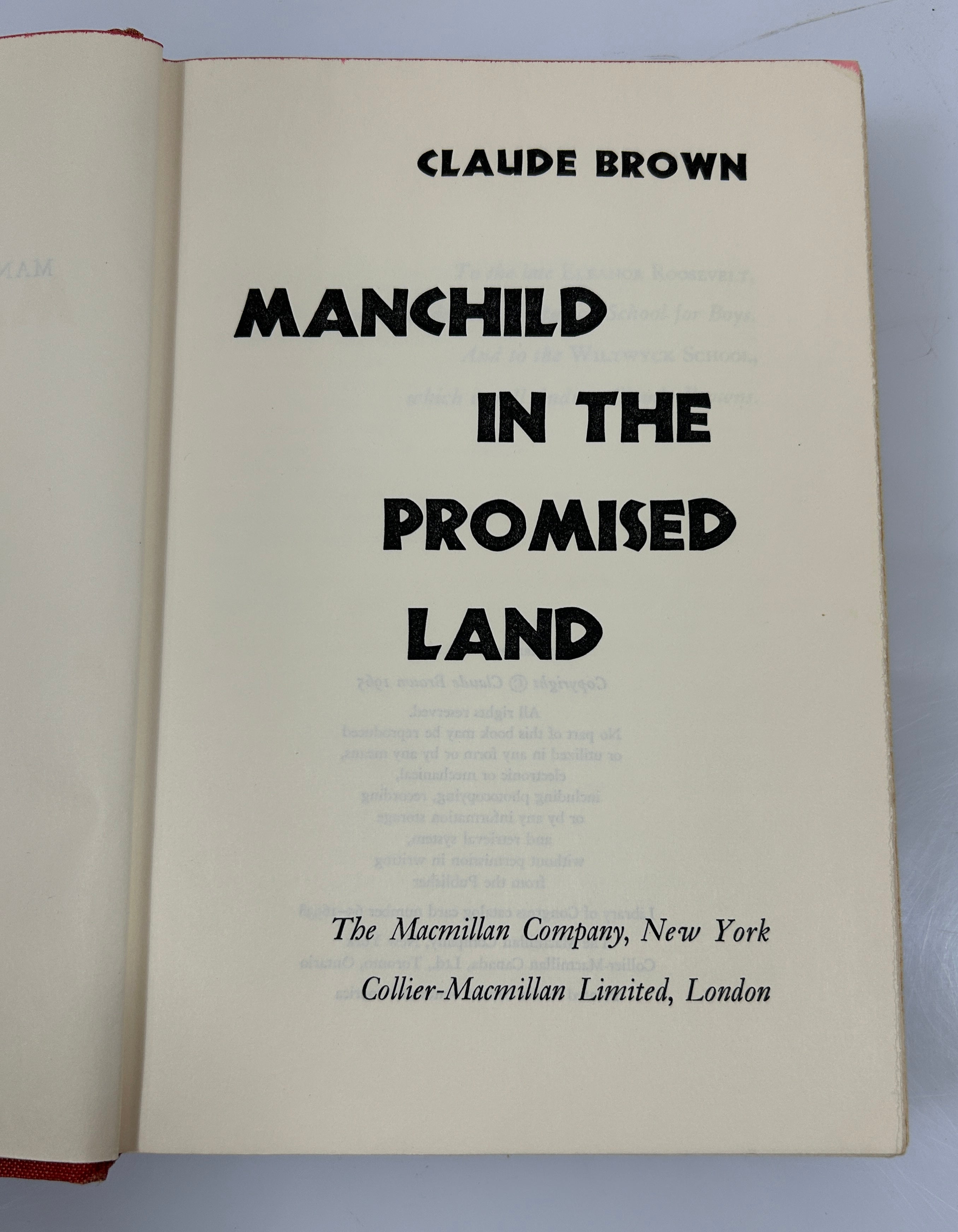 Manchild in the Promised Land by Claude Brown 1965 3rd Print HCDJ Ex-Library