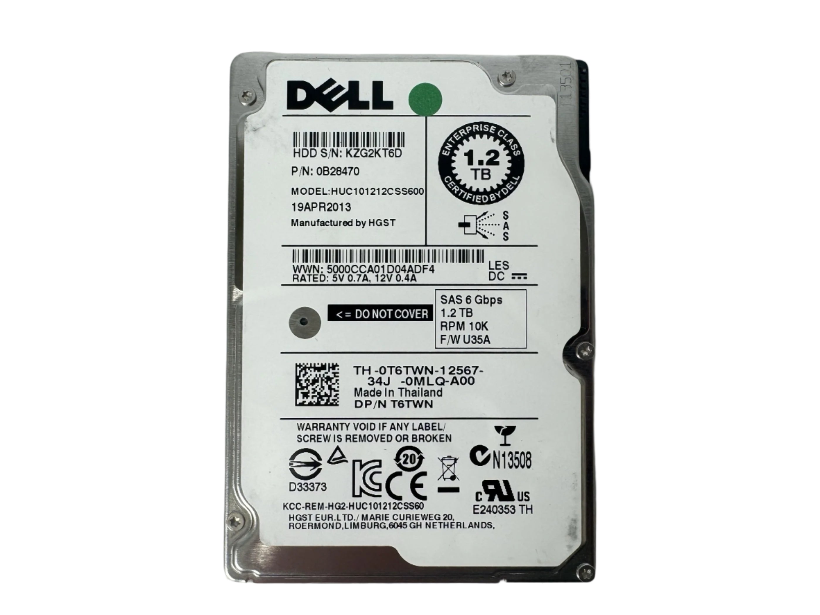 Dell 1.2TB 2.5" SAS Hard Drive 10K RPM