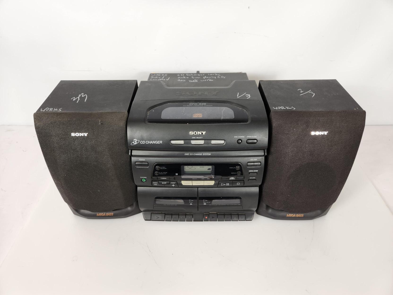 Sony CFD-646 3-Disc CD Changer Boombox