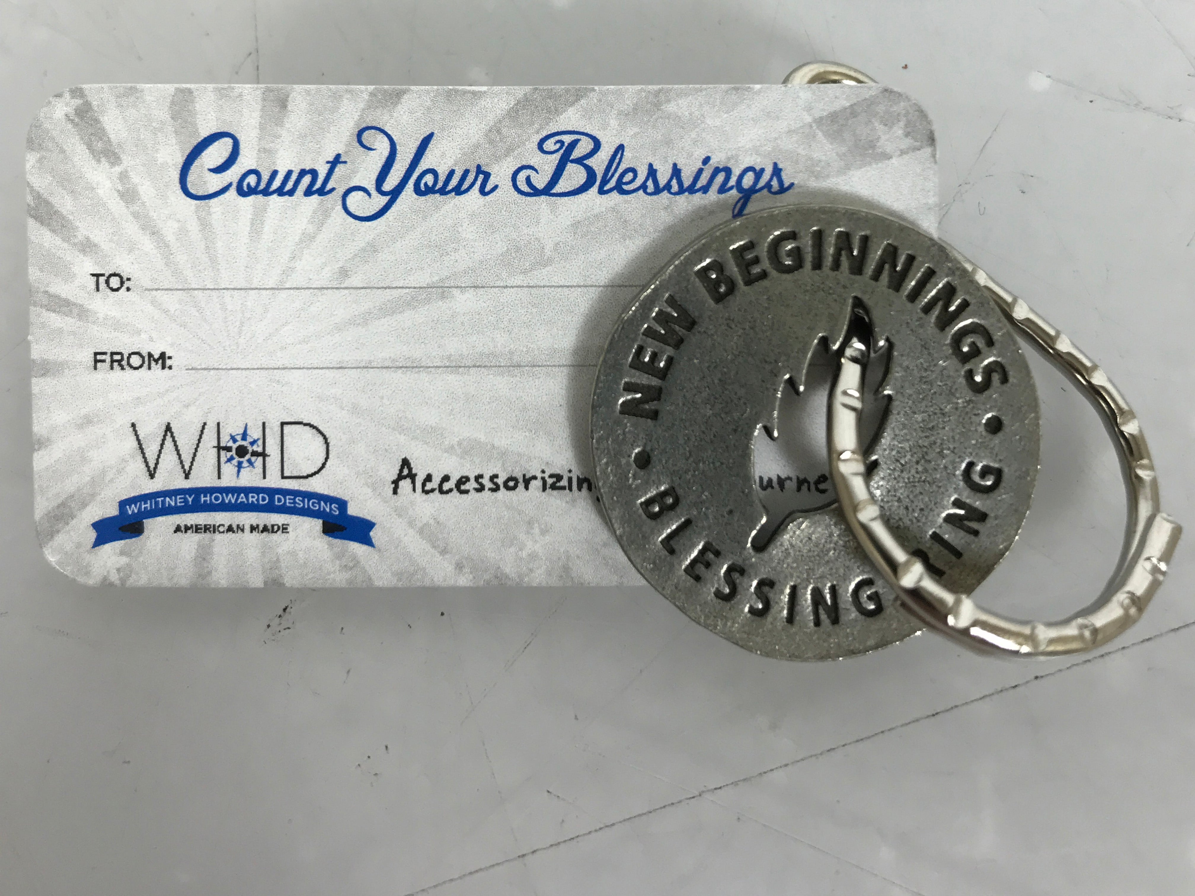 WHD BlessingRings "New Beginnings" Keychain