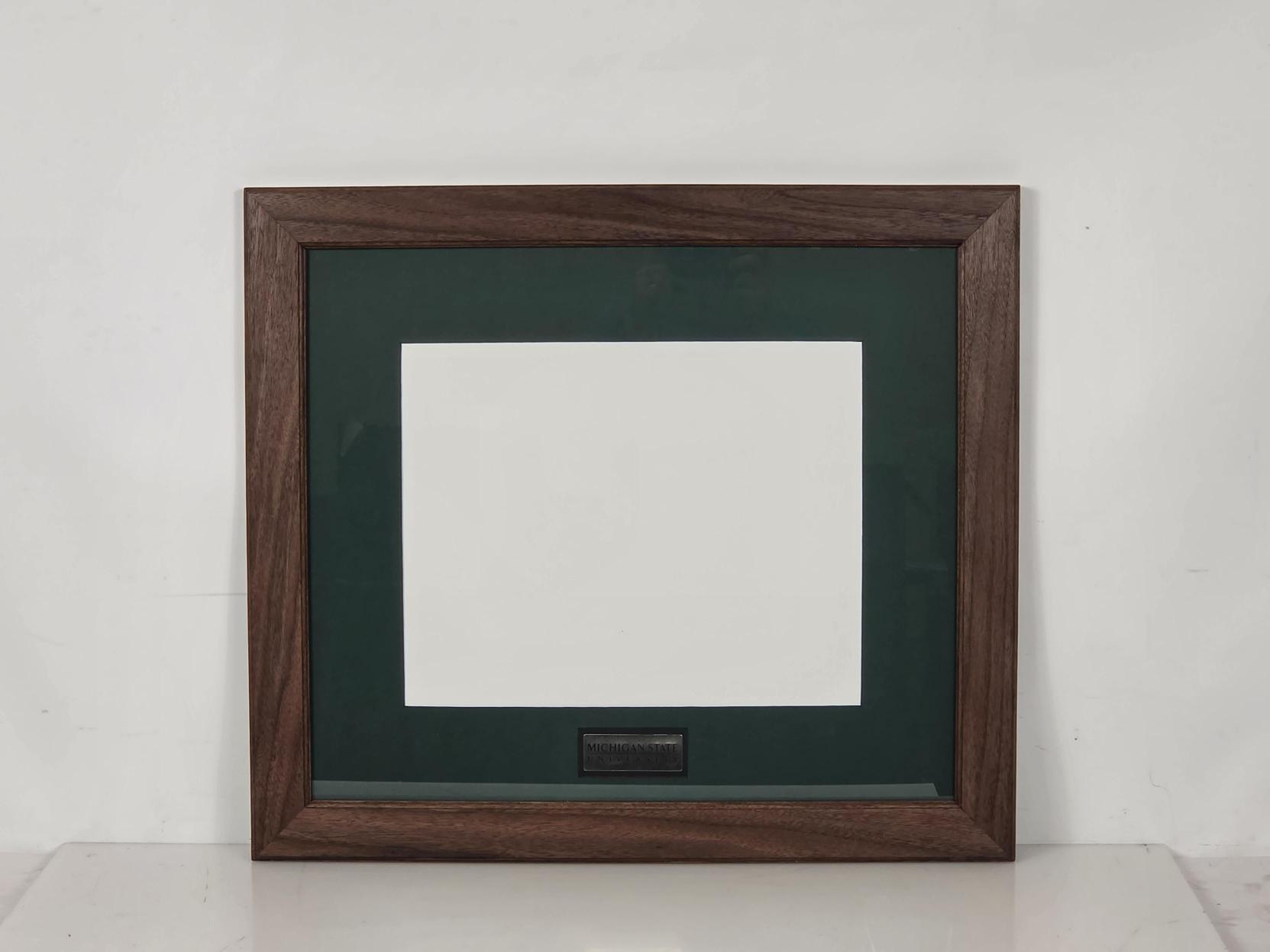 MSU Shadows Walnut Ph.D./Medical Diploma Frame with MSU Engraved Plaque