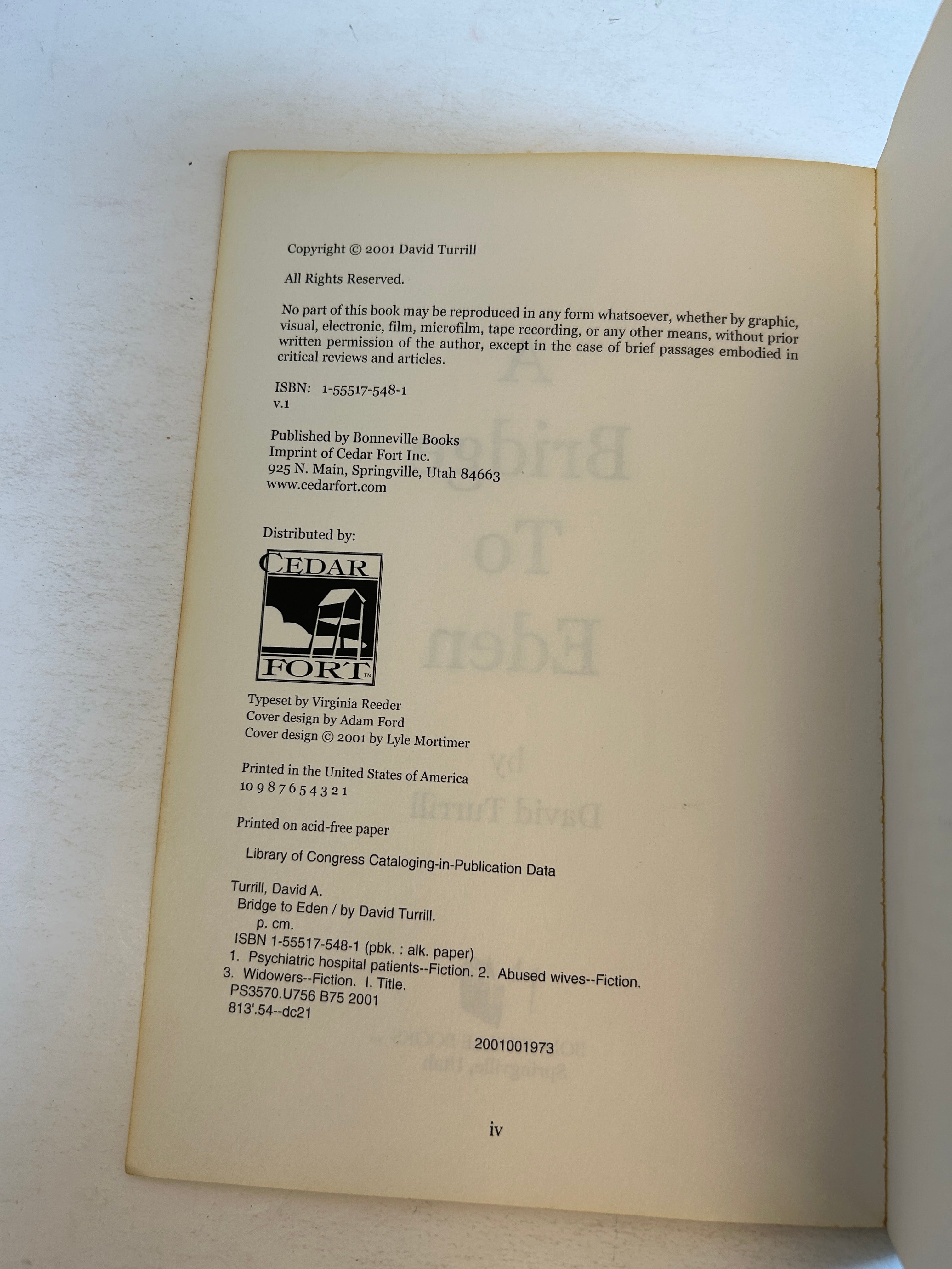 A Bridge to Eden by David Turrill *signed* Bonneville 2001 SC