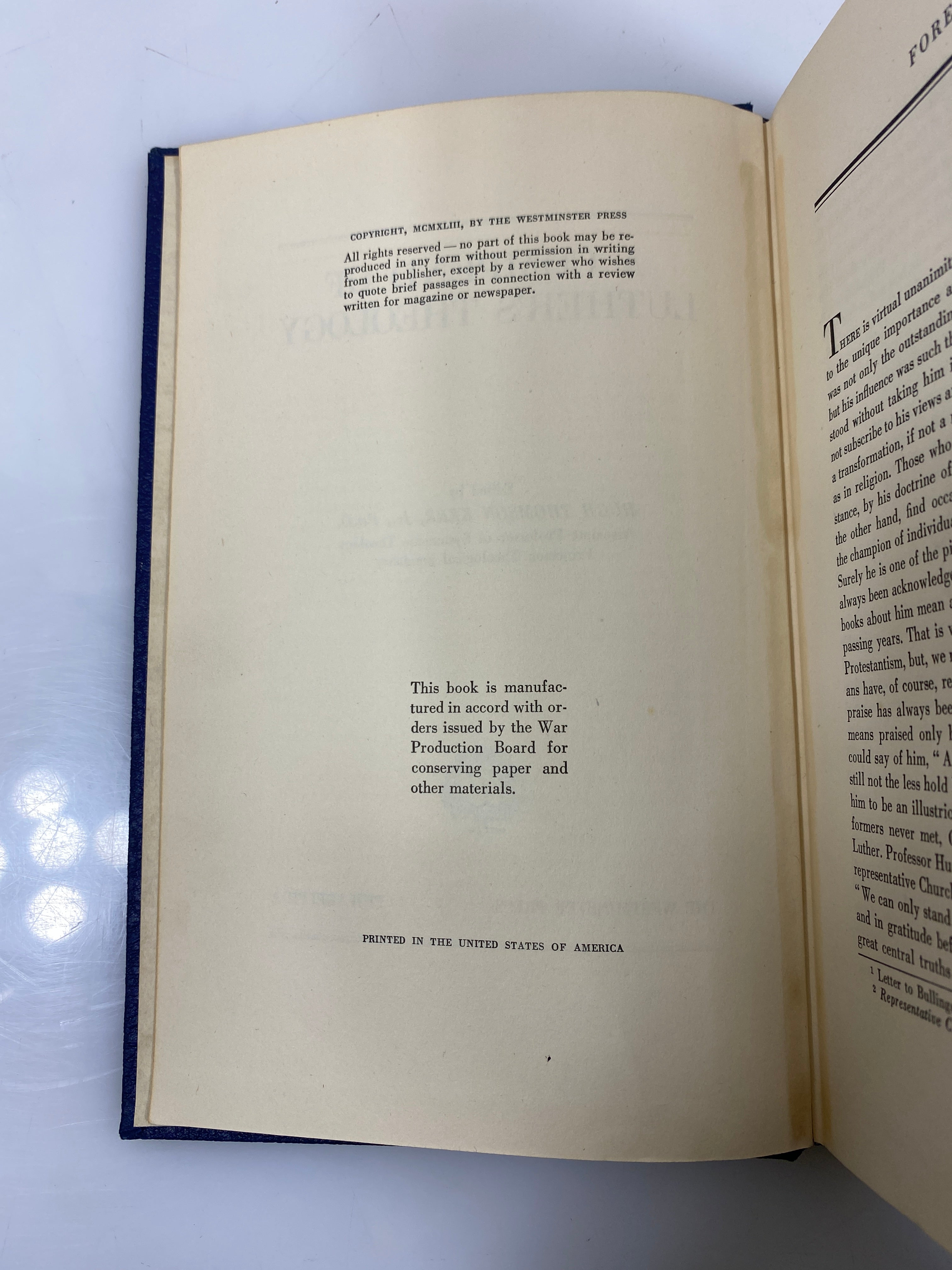 A Compend of Luther's Theology by Kerr 1943 HC