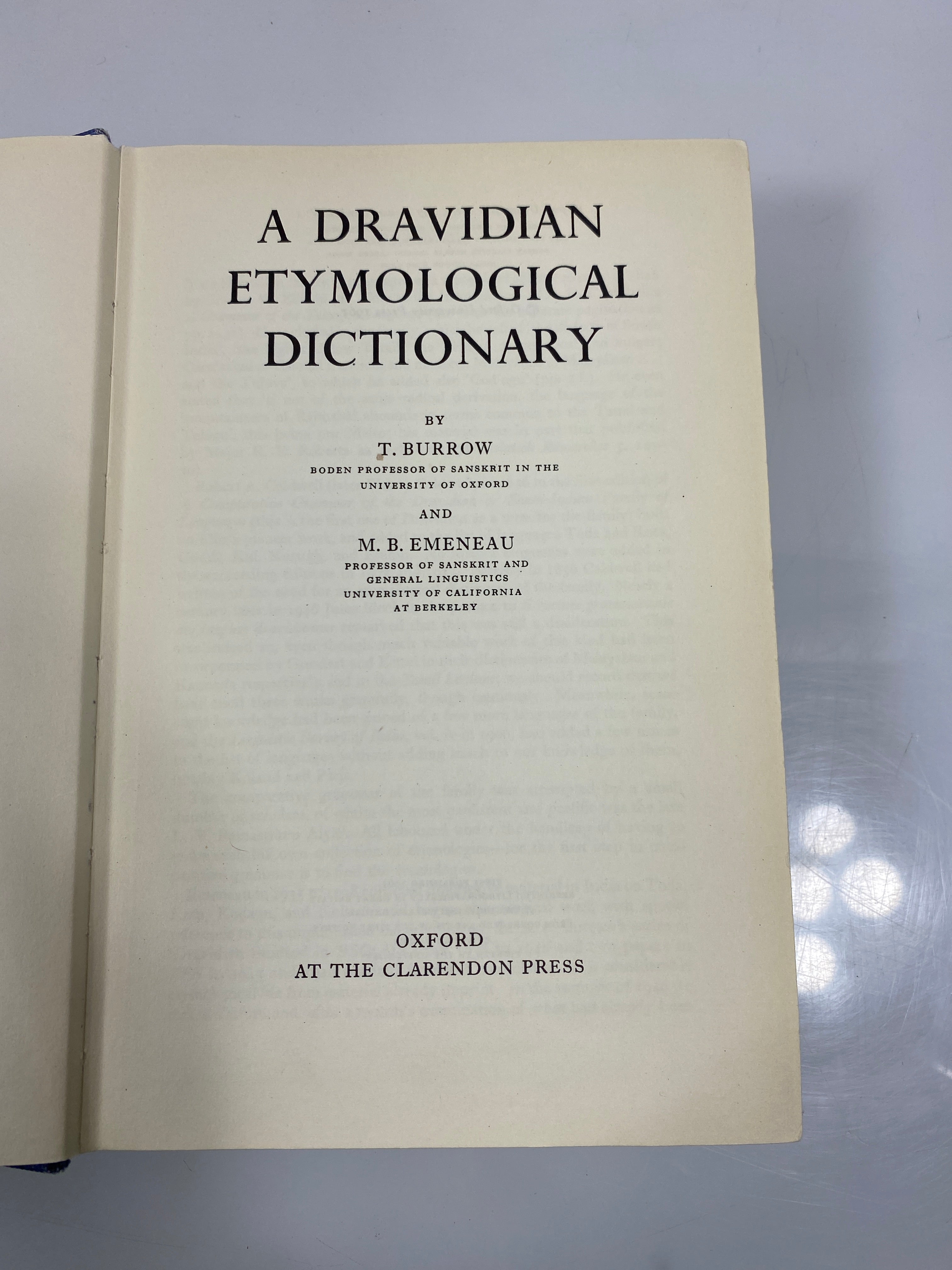 A Dravidian Etymological Dictionary by Burrow/Emeneau Ex-library 1966 HC
