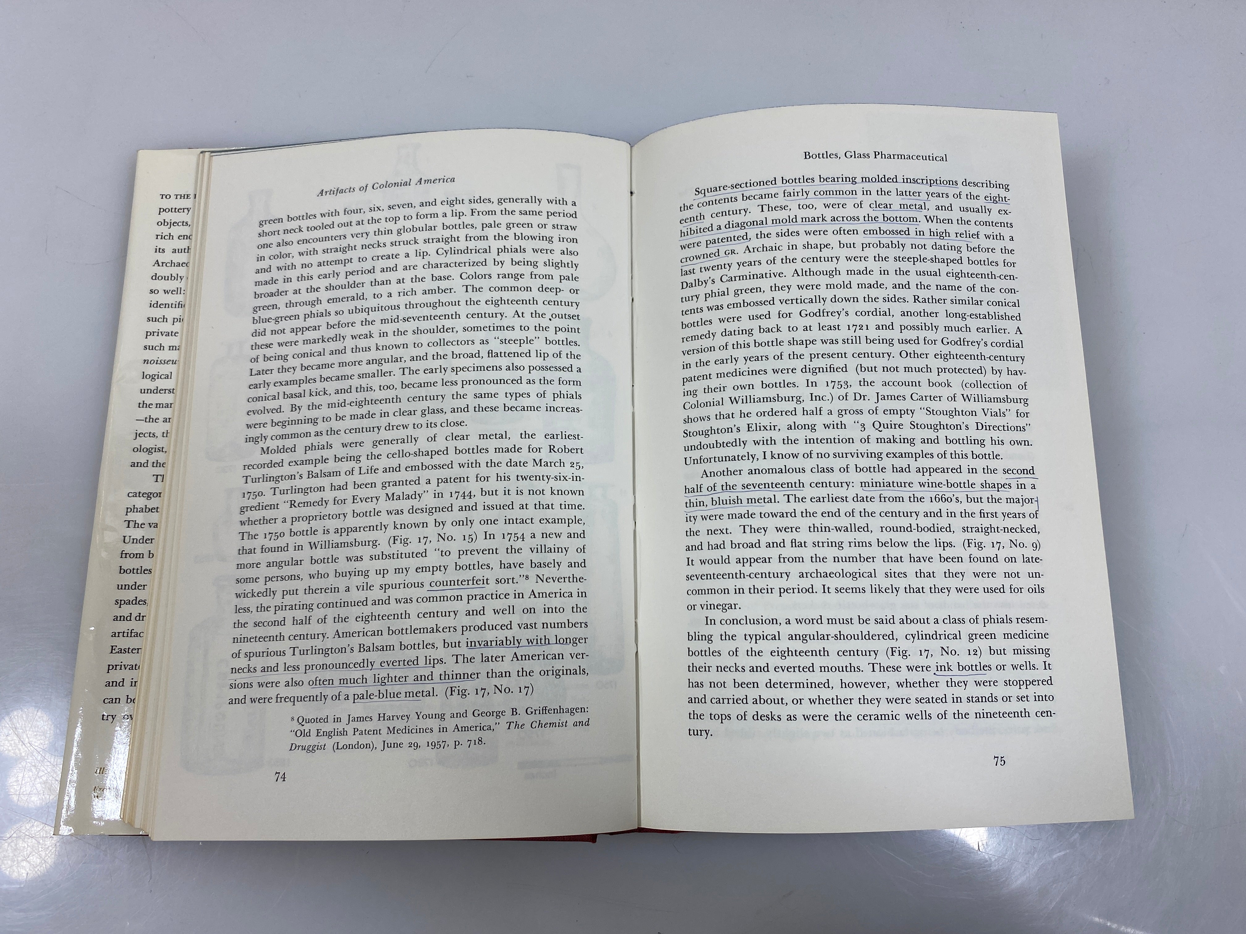 A Guide to Artifacts of Colonial America by Hume 1974 HCDJ