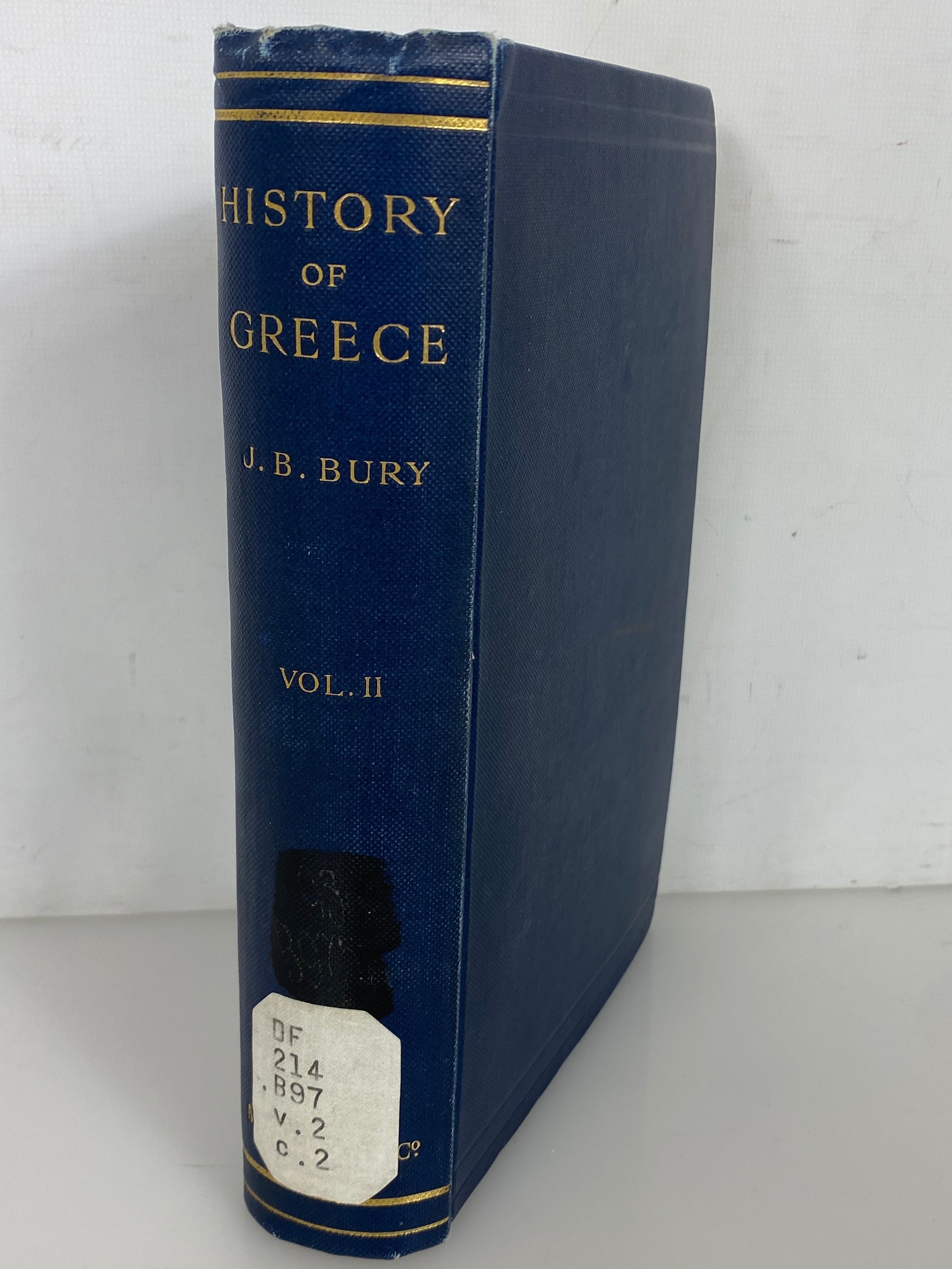 A History of Greece by J.B. Bury Vol II 1902 Antique Ex-Library HC