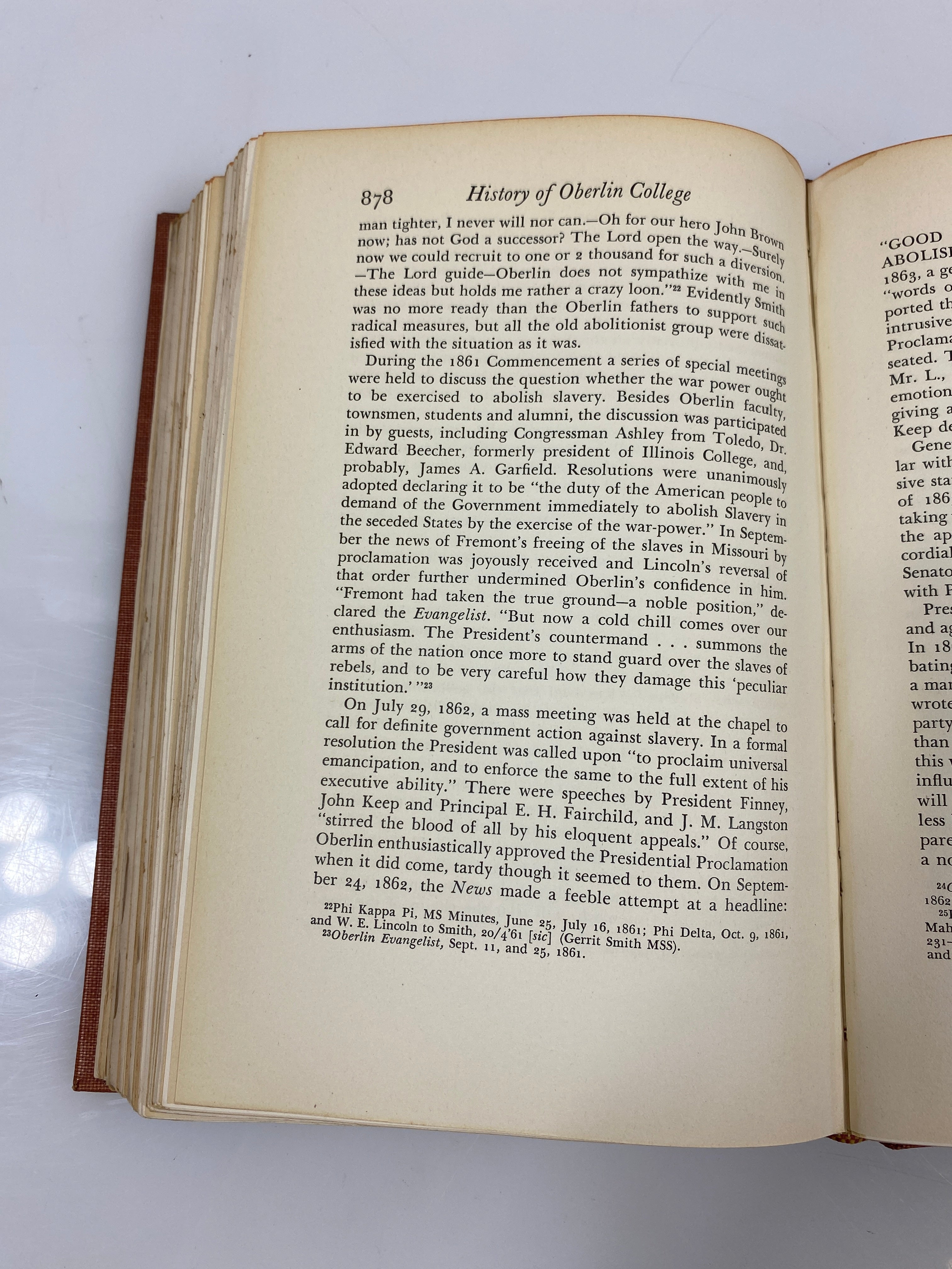 A History of Oberlin College Vol II by Fletcher 1943 HC