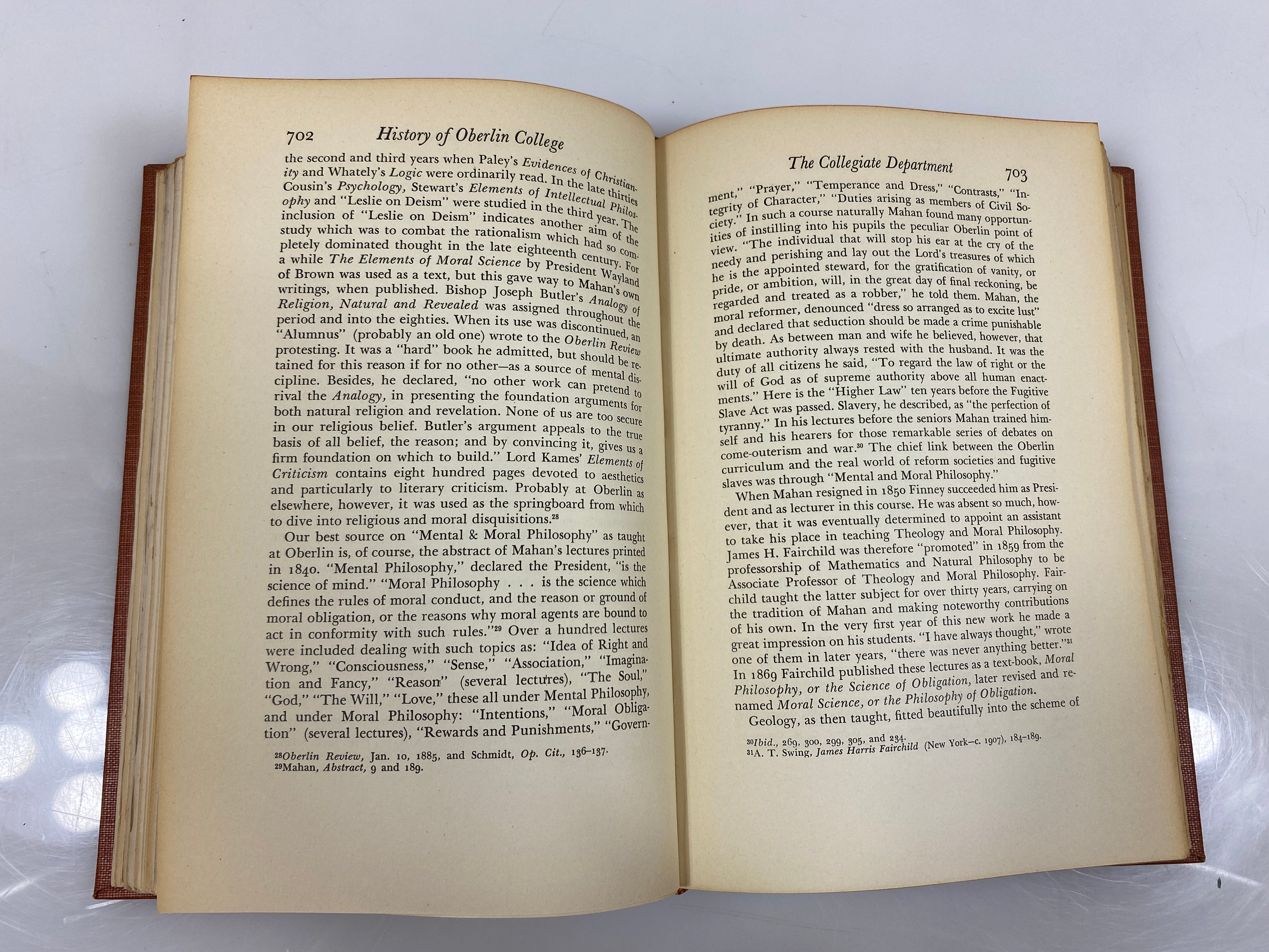 A History of Oberlin College Vol II by Fletcher 1943 HC