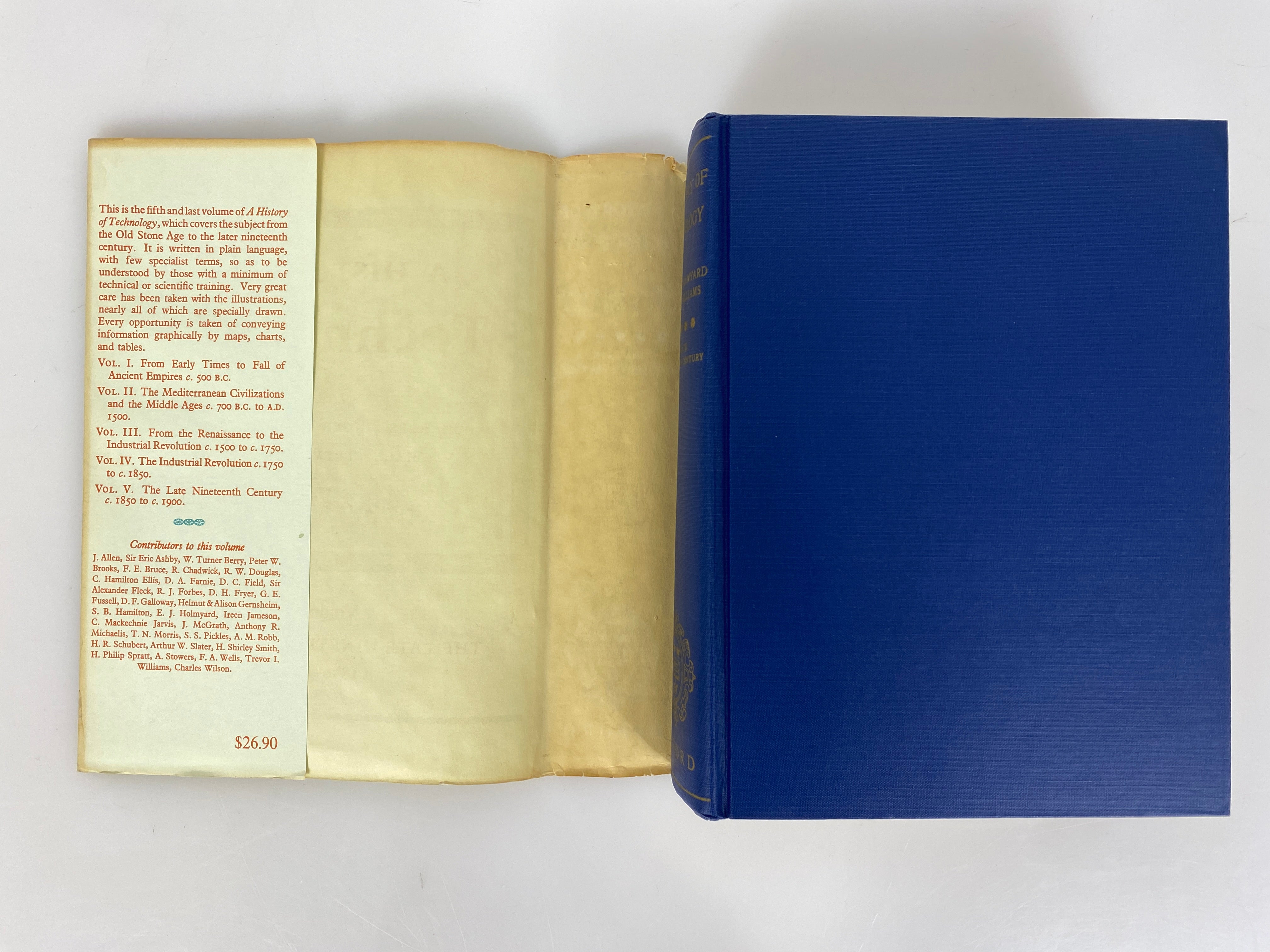 A History of Technology Volume V The Late 19th Century 1958 HC DJ