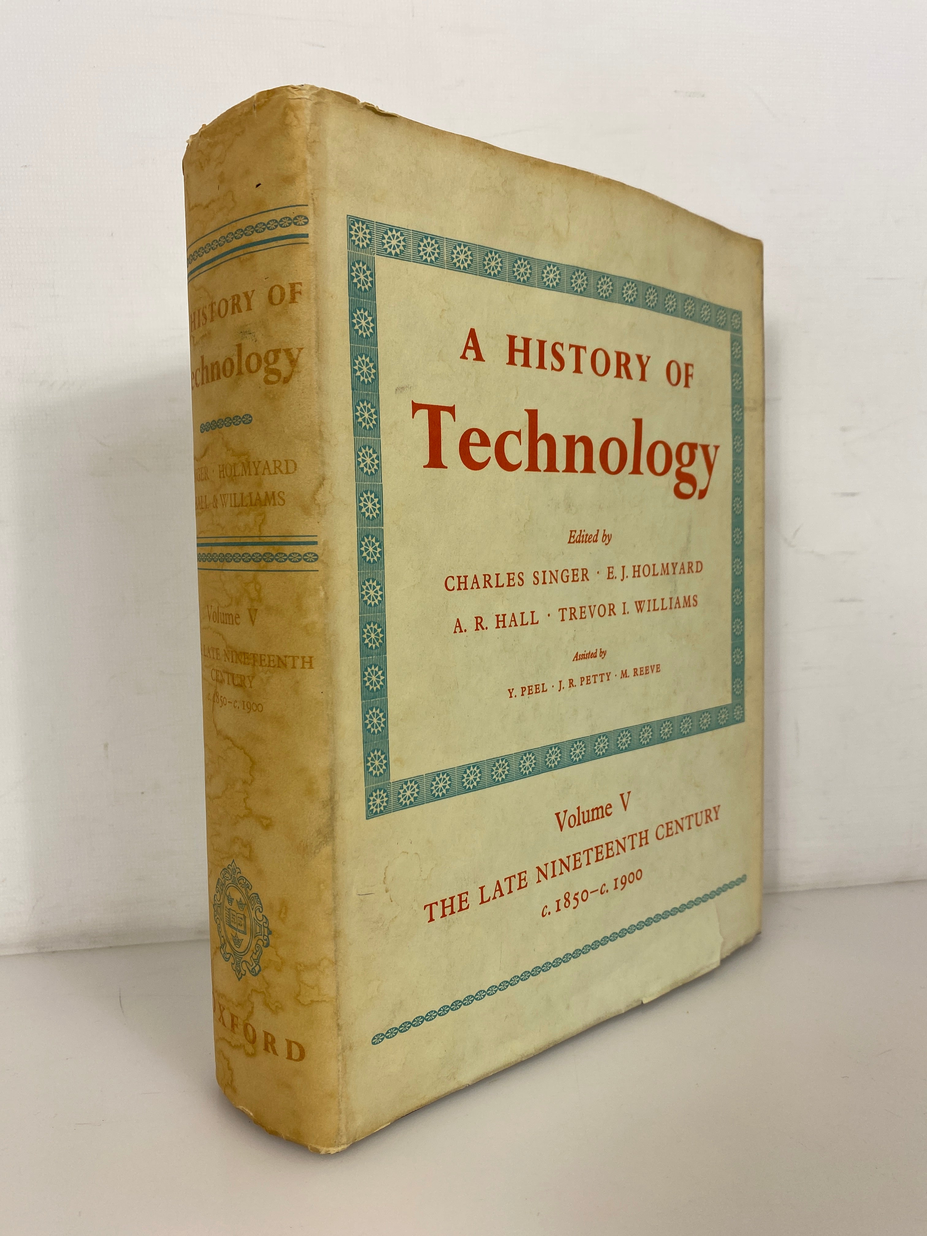 A History of Technology Volume V The Late 19th Century 1958 HC DJ