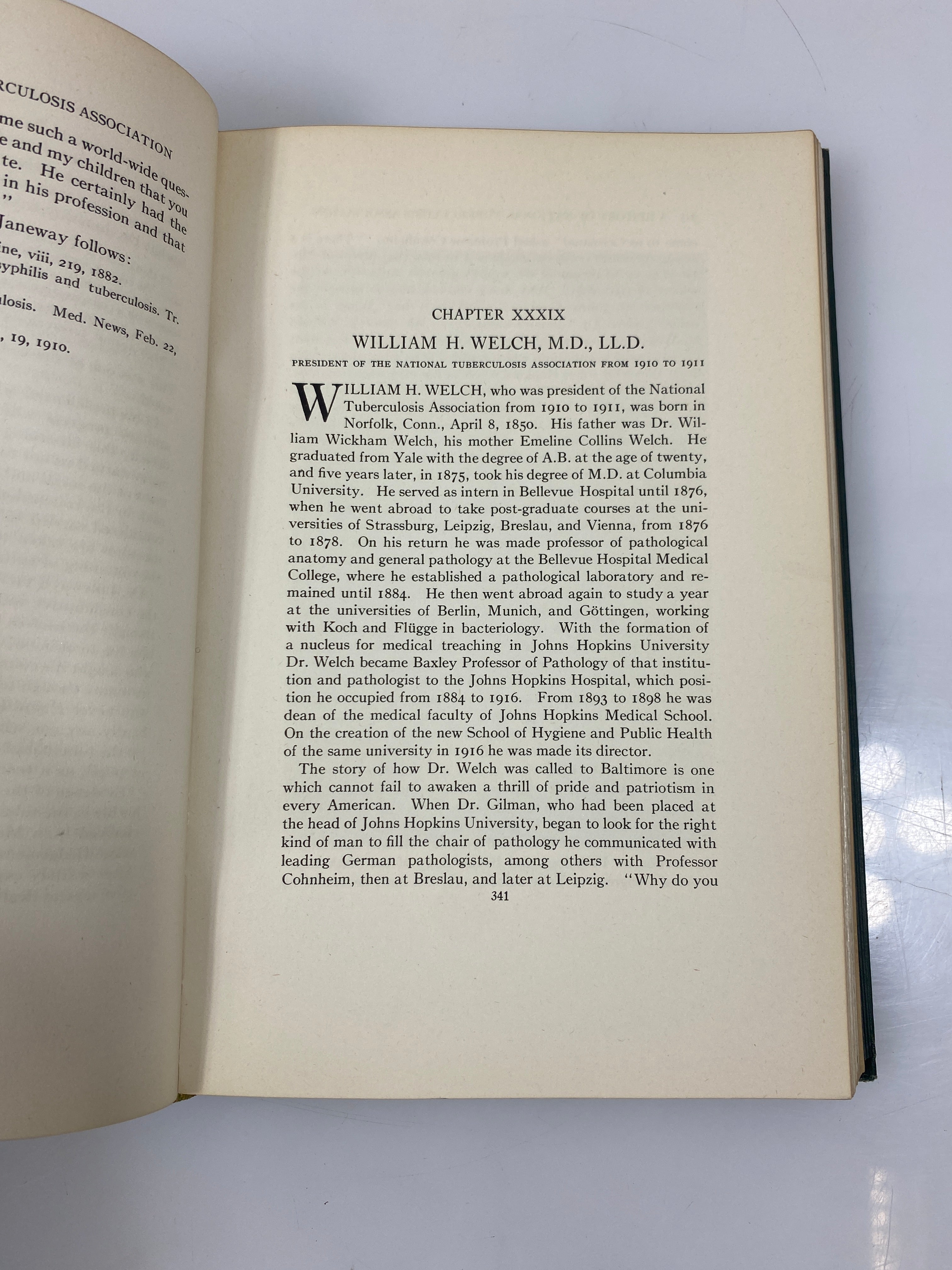 A History of the National Tuberculosis Association by Knopf 1922 HC