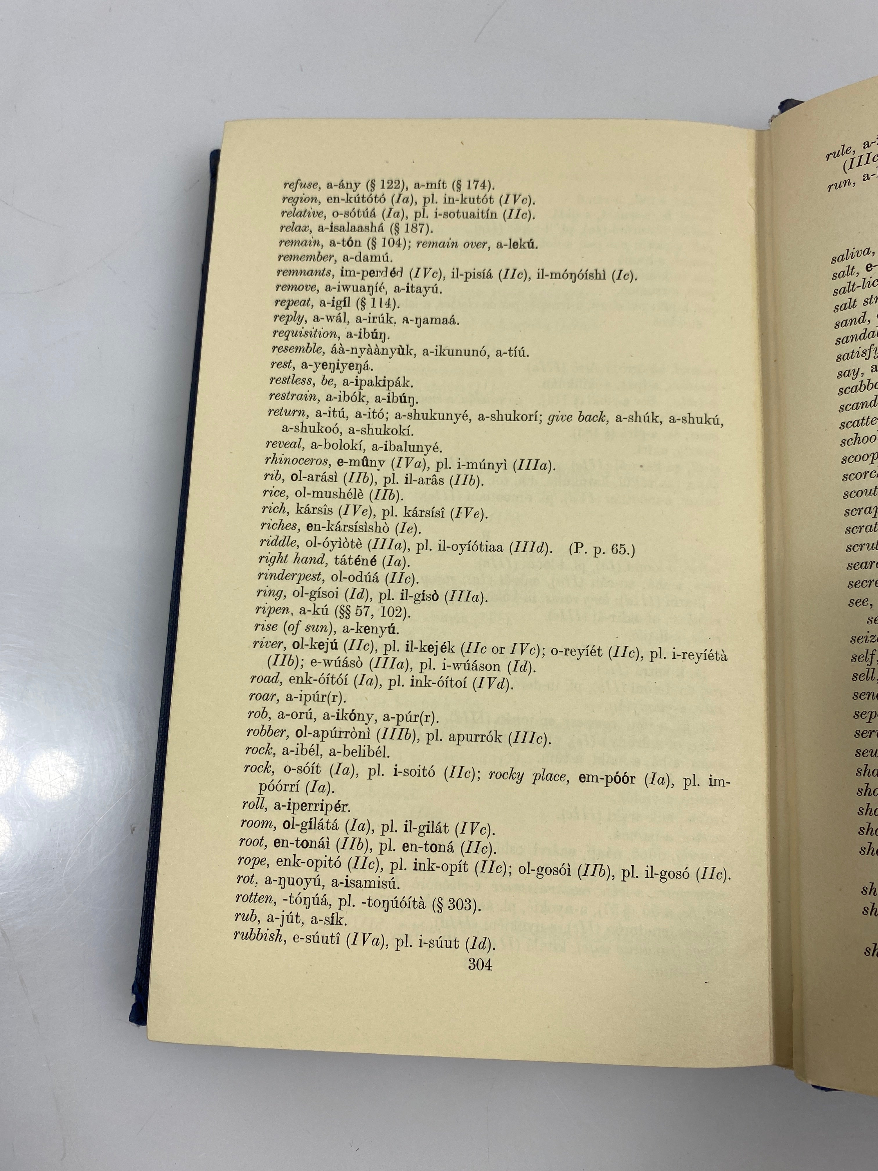 A Maasi Grammar w/ Vocab by Tucker/Mpaayei Ex-library 1955 HC