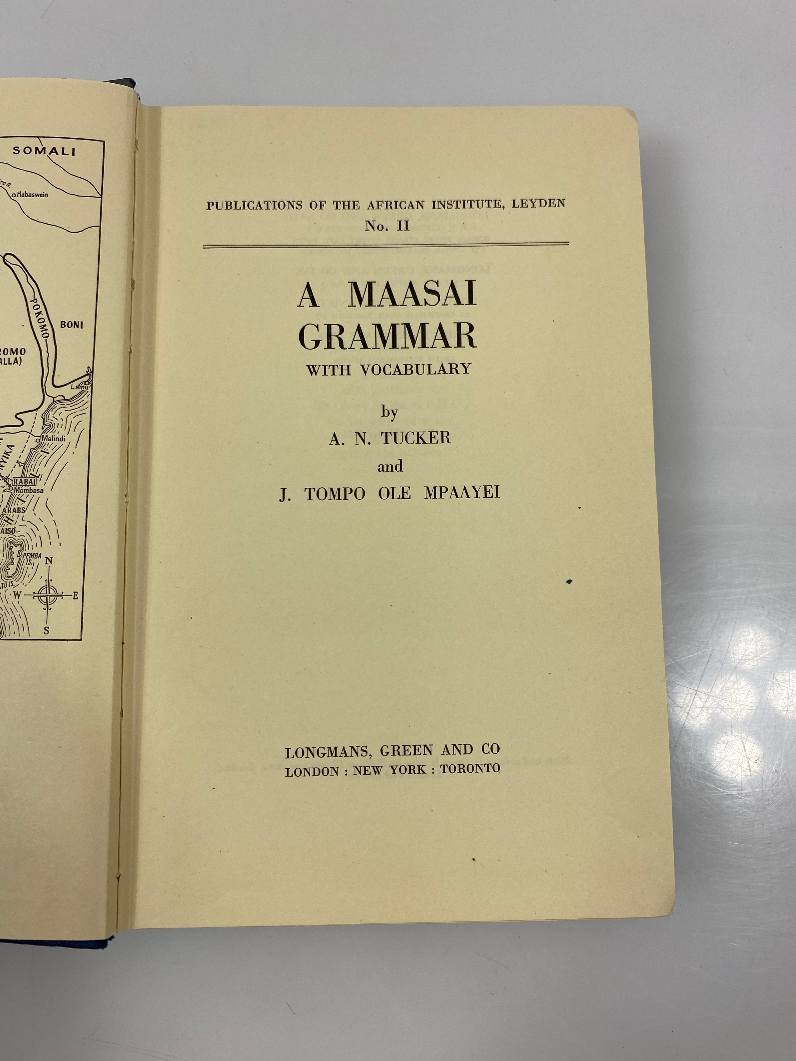 A Maasi Grammar w/ Vocab by Tucker/Mpaayei Ex-library 1955 HC