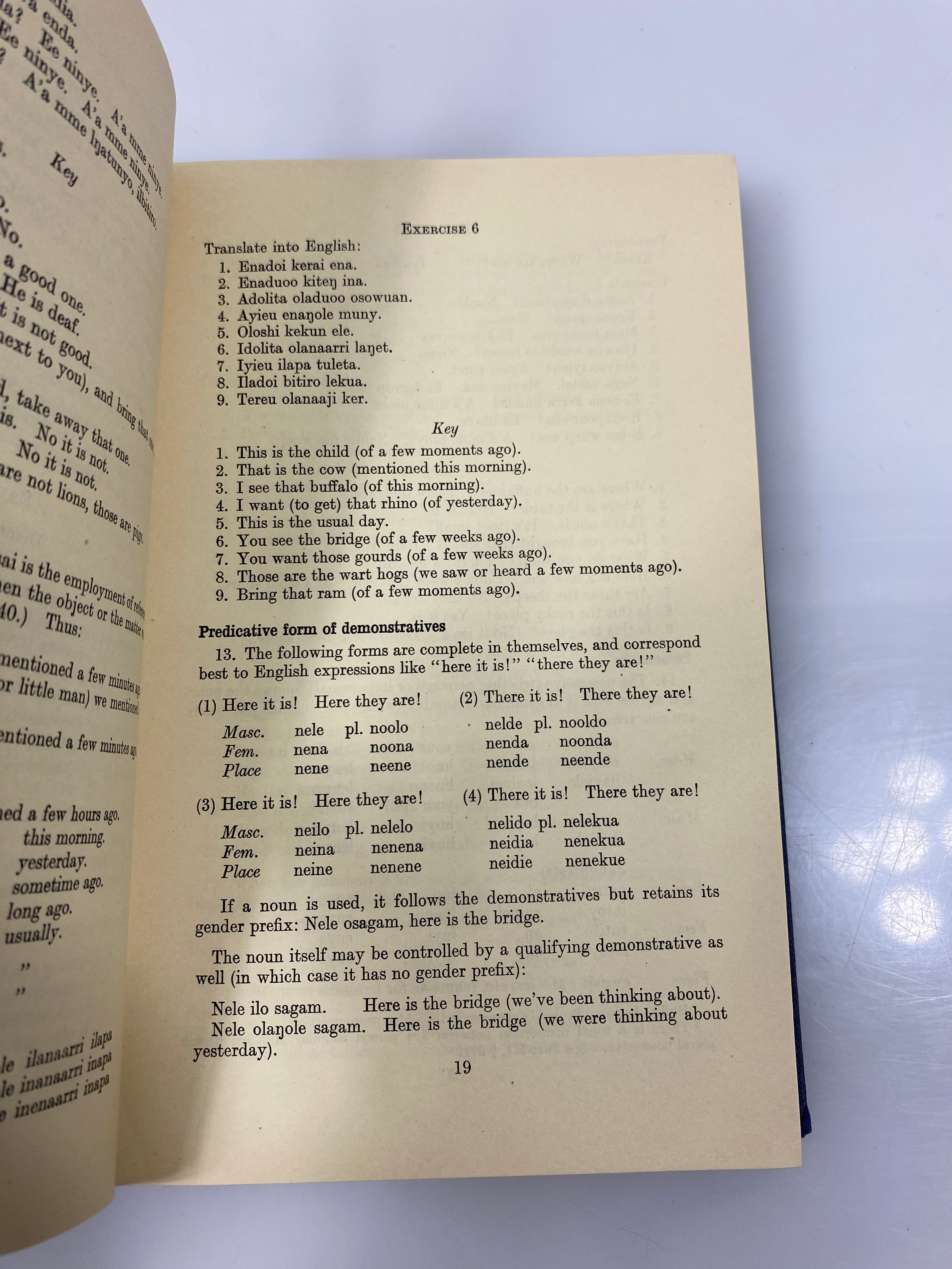 A Maasi Grammar w/ Vocab by Tucker/Mpaayei Ex-library 1955 HC