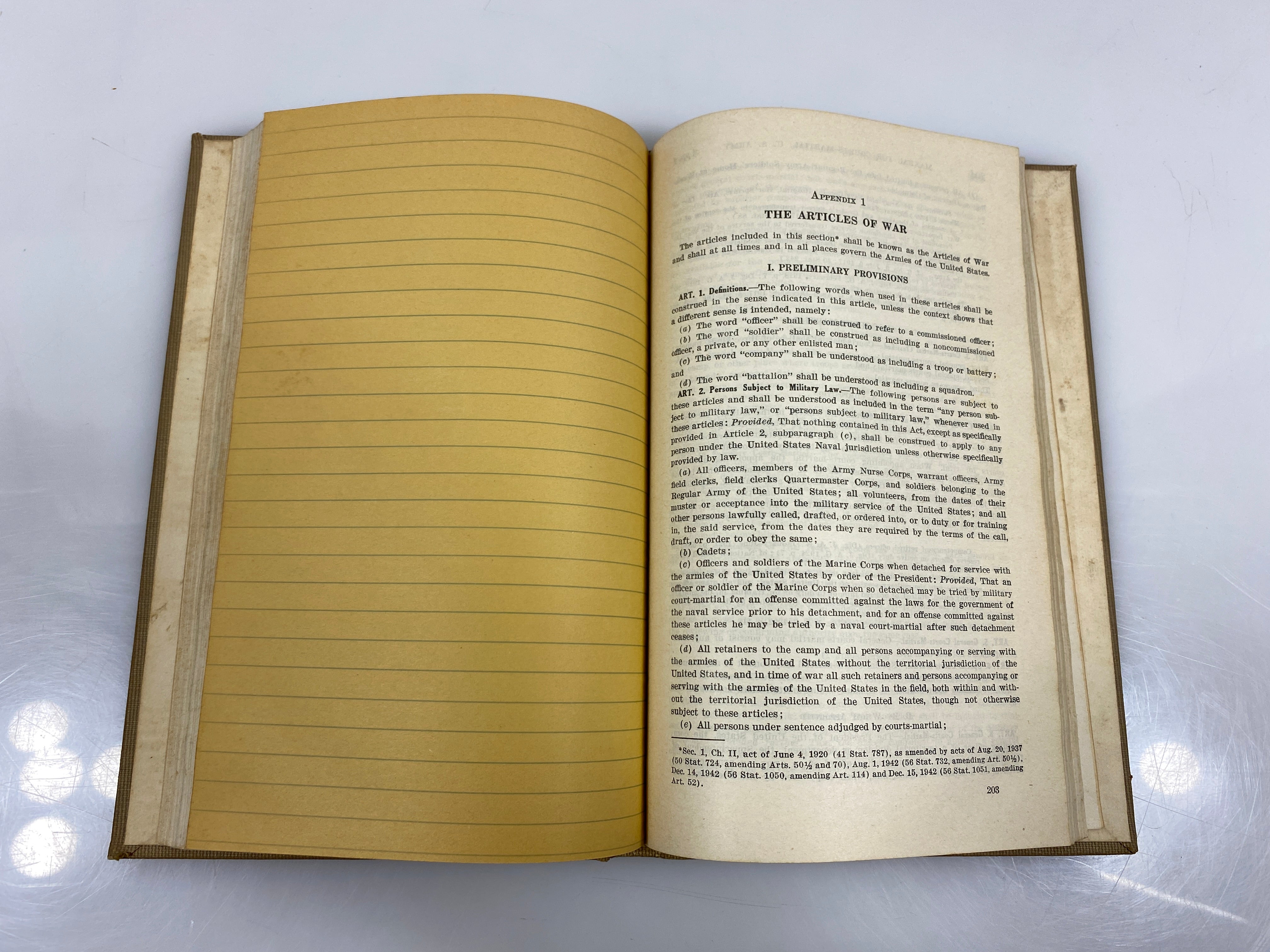 A Manual for Courts-Martial US Army 1943 HC