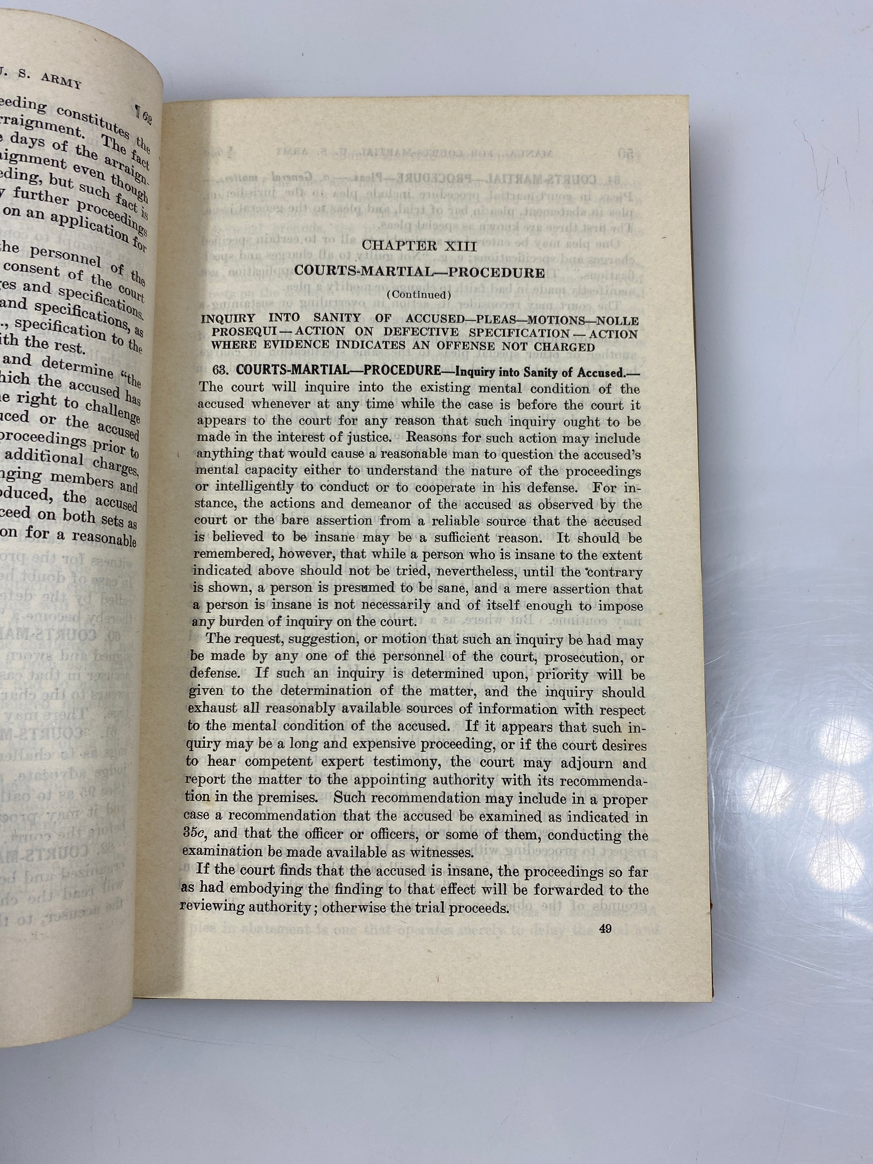 A Manual for Courts-Martial US Army 1943 HC