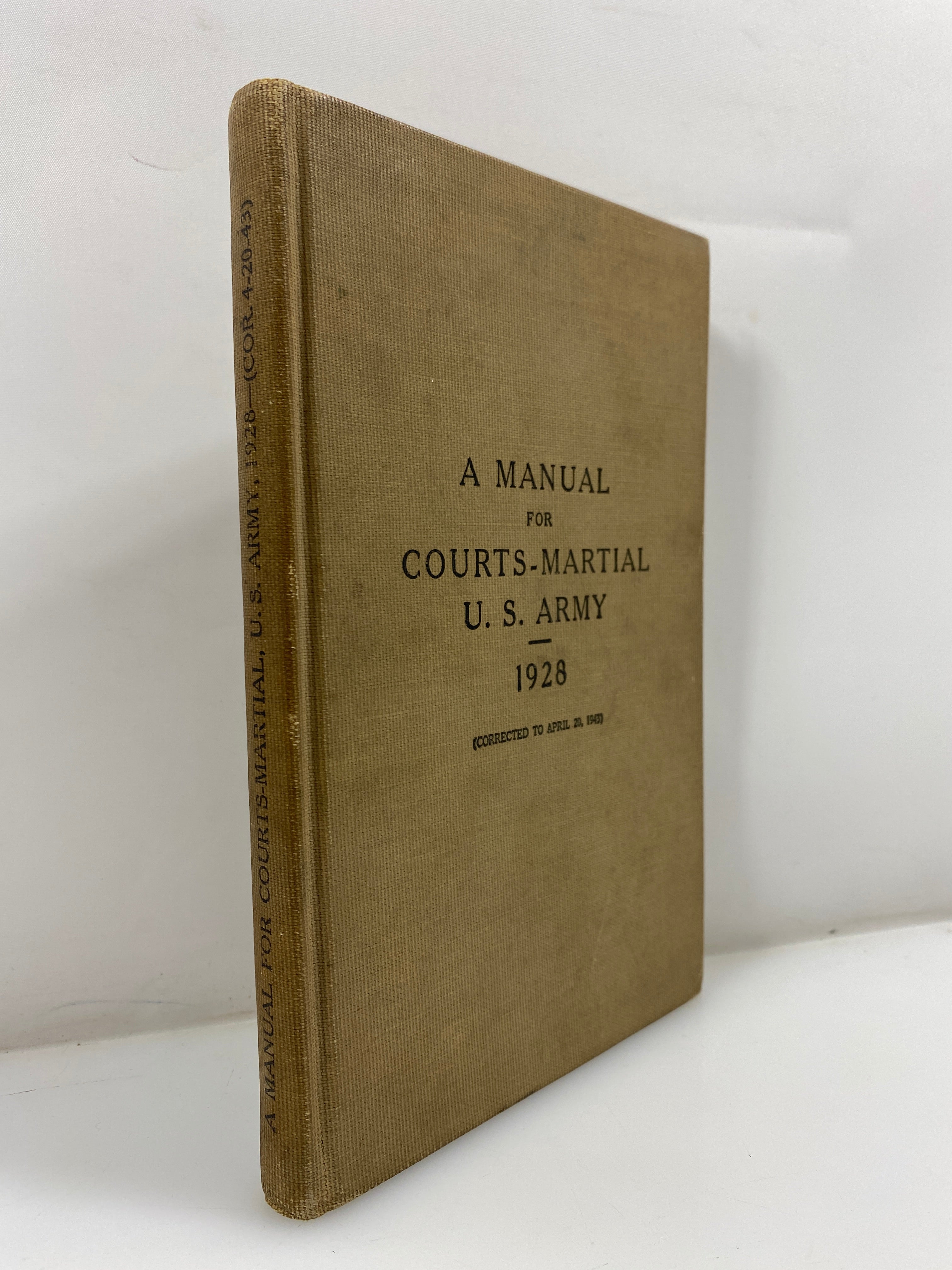 A Manual for Courts-Martial US Army 1943 HC
