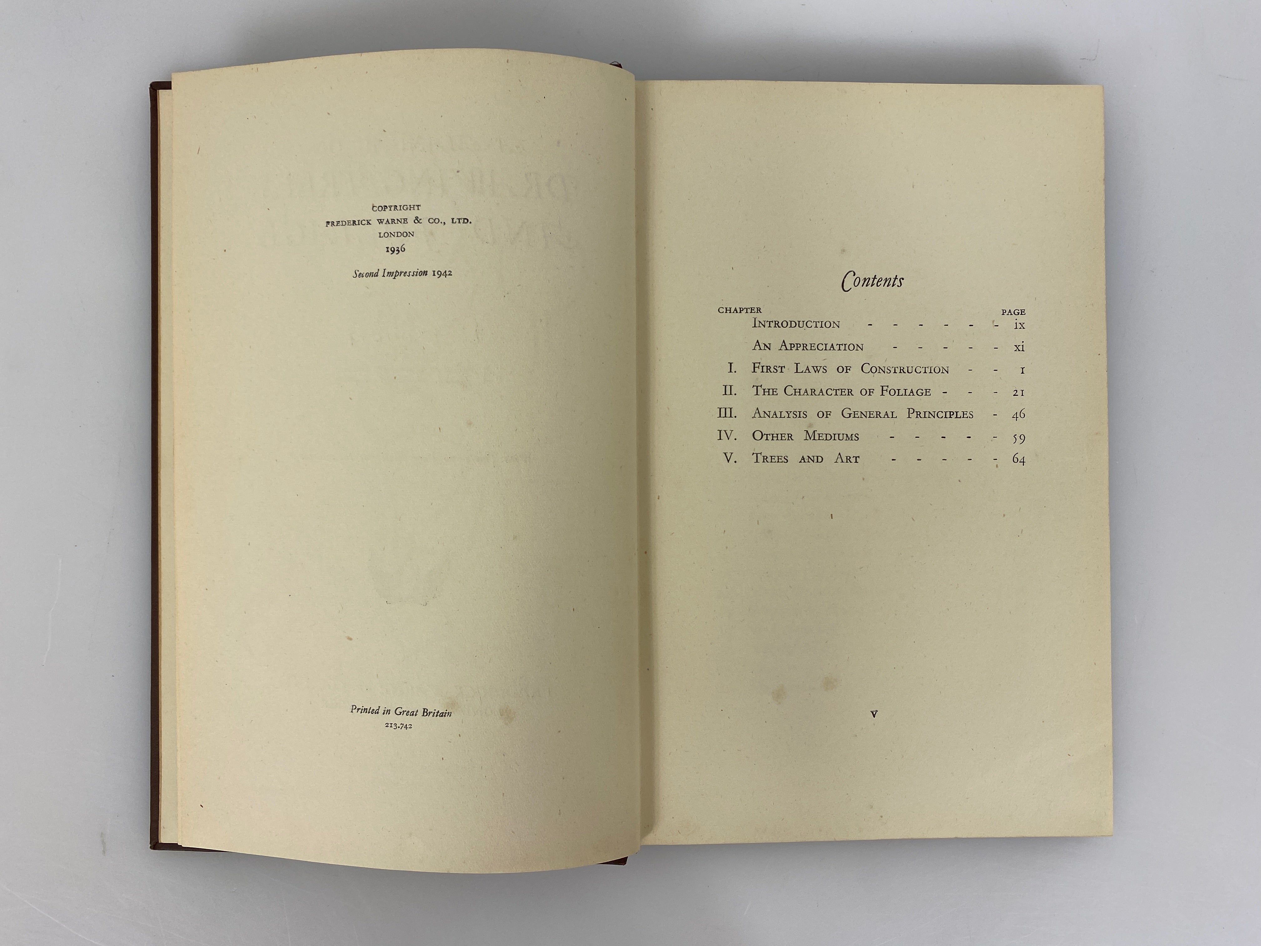A Manual on Drawing Trees & Foliage by Doust 1942 2nd Impression HC